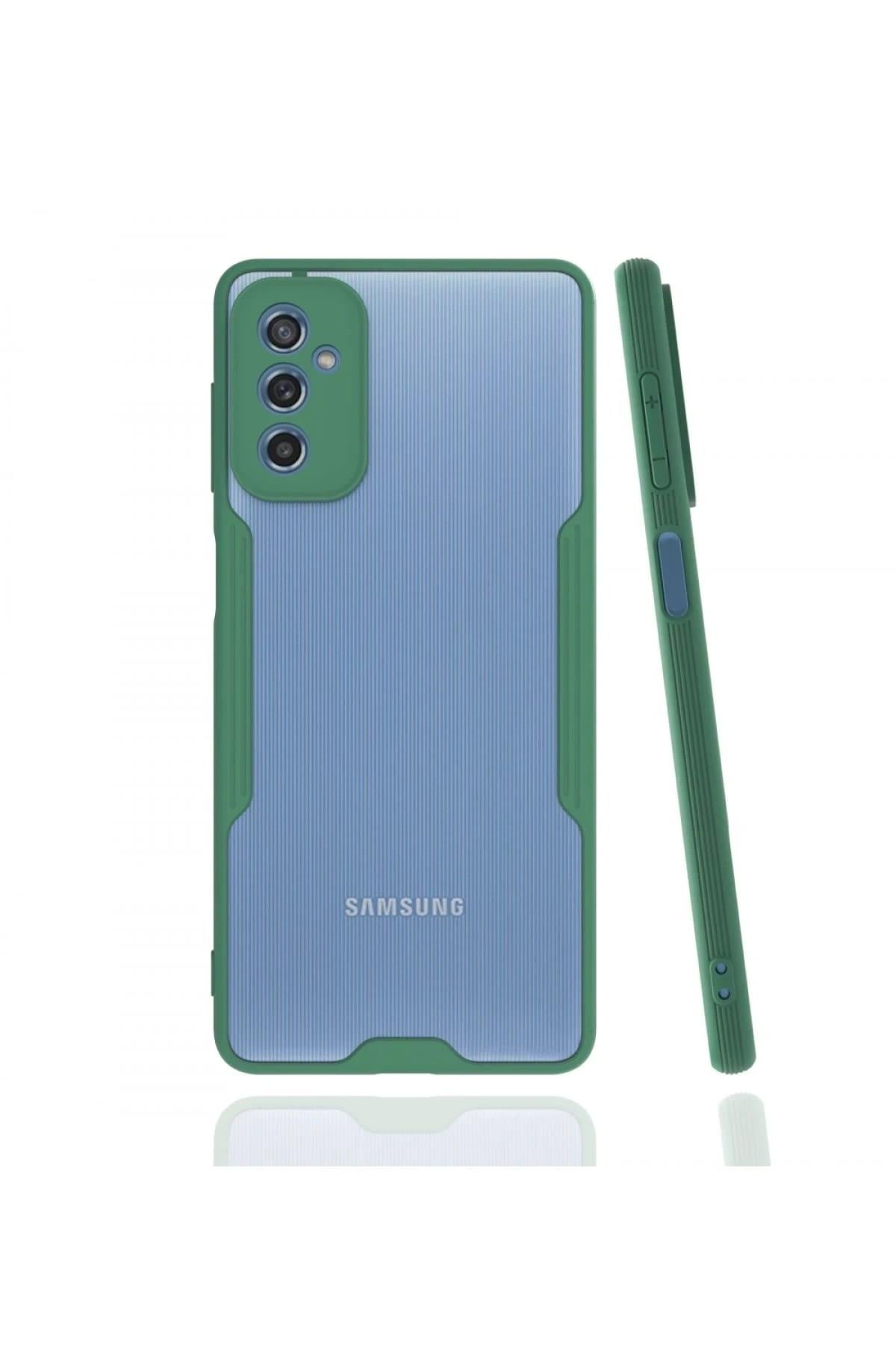 Mey İthalat®  Samsung Galaxy M52 5G Kılıf Platin Silikon - Yeşil