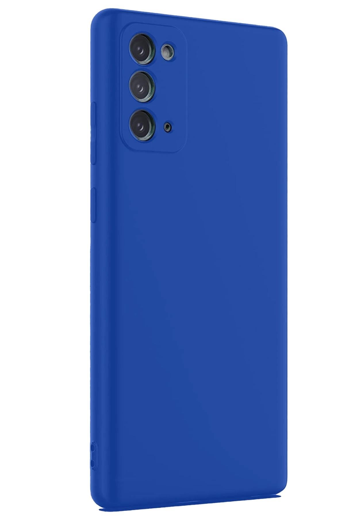 Mey İthalat®  Samsung Galaxy Note 20 Kılıf First Silikon - Mavi
