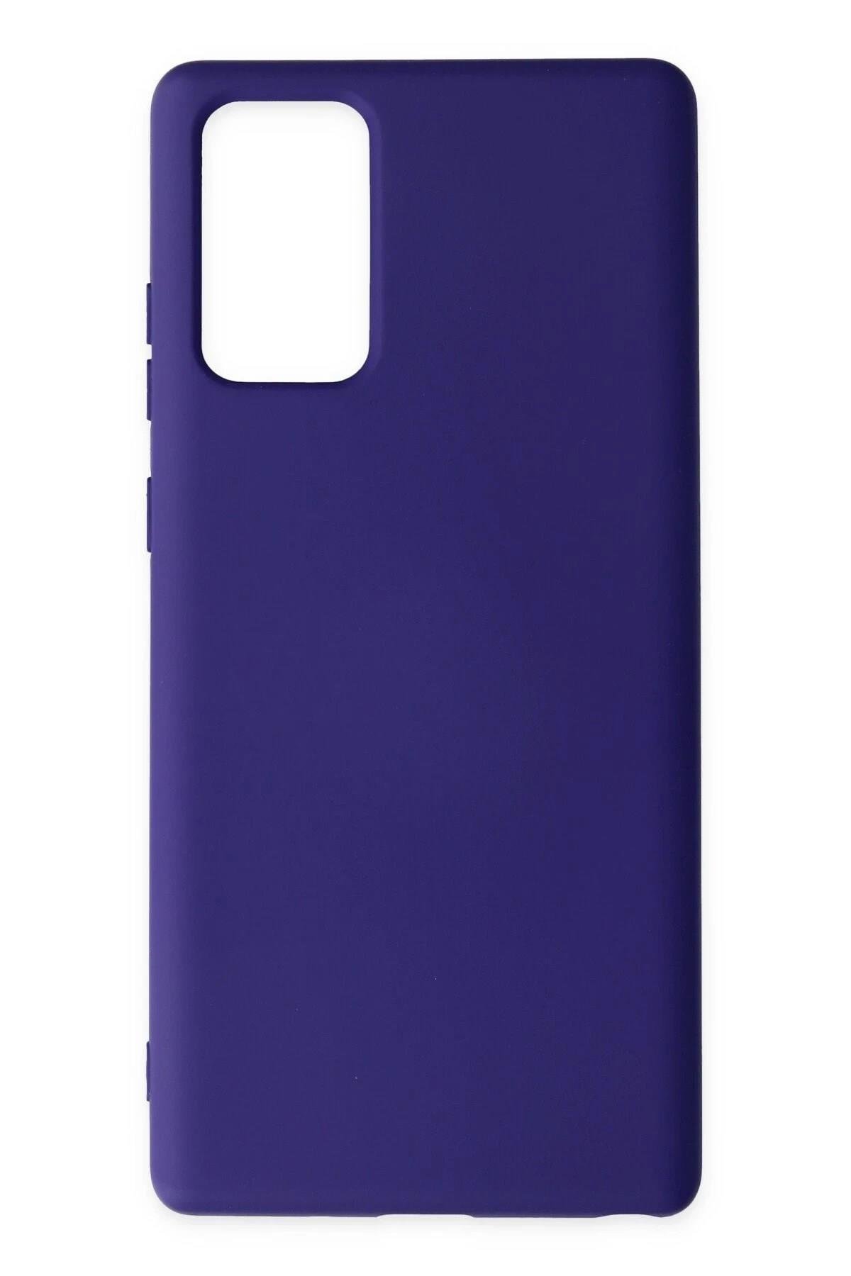 Mey İthalat®  Samsung Galaxy Note 20 Kılıf Nano içi Kadife Silikon - Mor