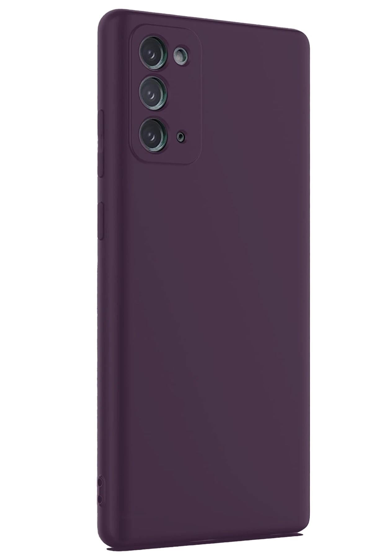 Mey İthalat®  Samsung Galaxy Note 20 Kılıf First Silikon - Mürdüm