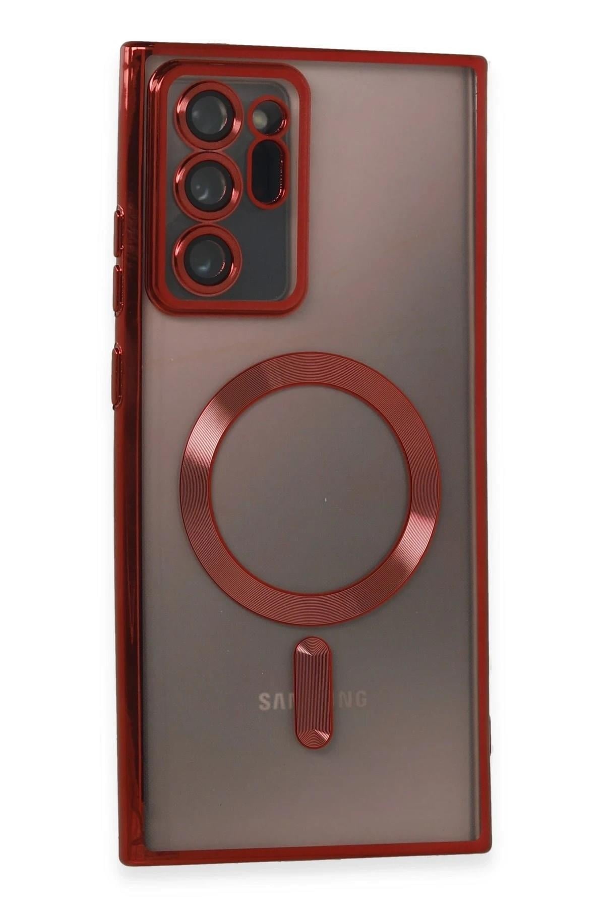 Mey İthalat®  Samsung Galaxy Note 20 Ultra Kılıf Kross Magneticsafe Kapak - Kırmızı