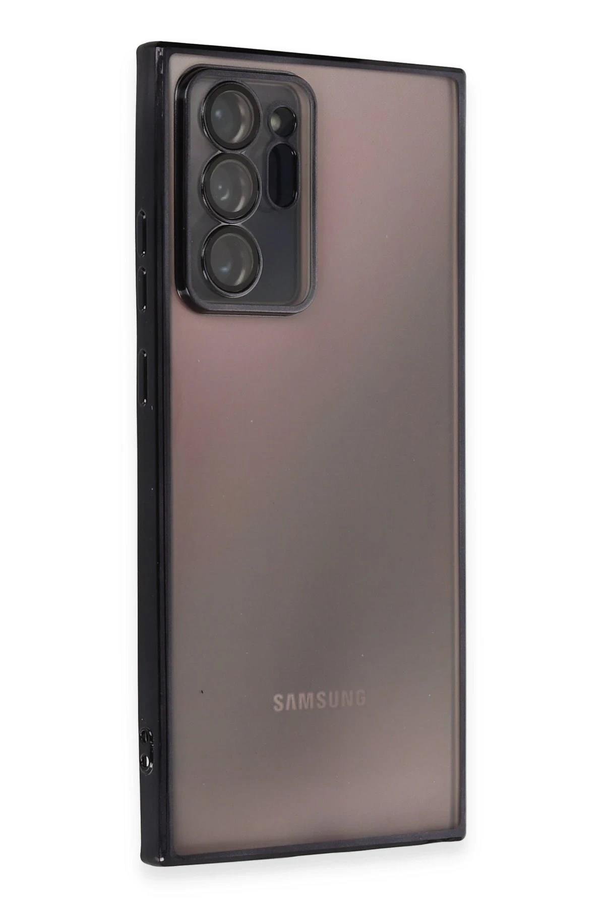 Mey İthalat®  Samsung Galaxy Note 20 Ultra Kılıf  Lensli Silikon - Siyah