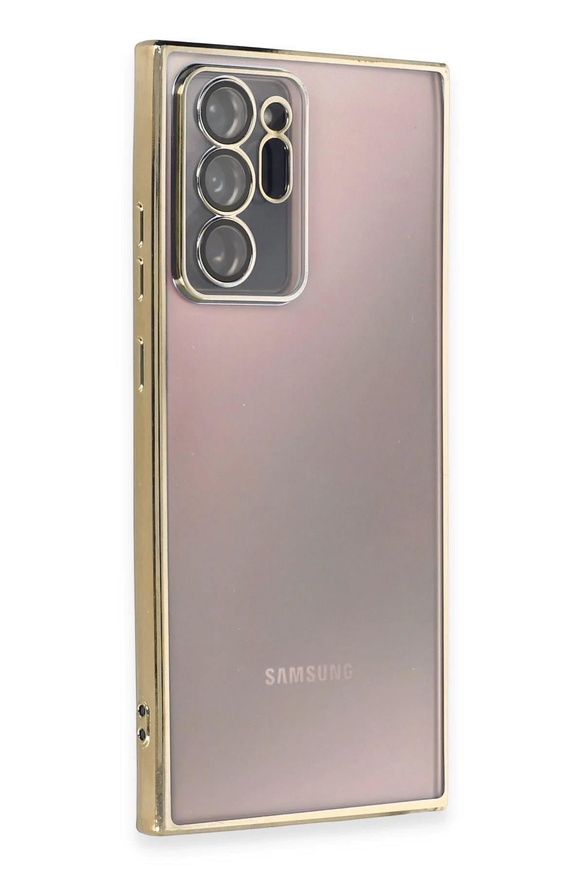 Mey İthalat®  Samsung Galaxy Note 20 Ultra Kılıf  Lensli Silikon - Gold