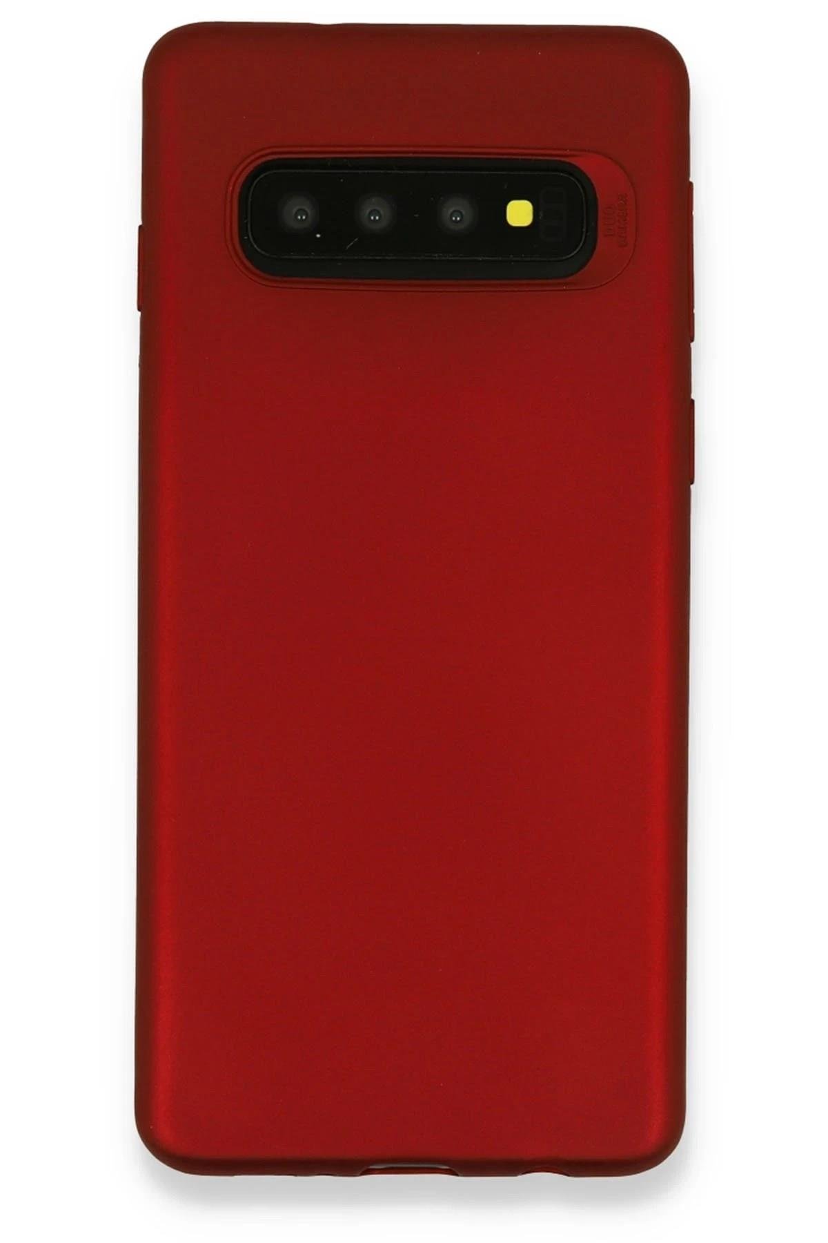 Mey İthalat®  Samsung Galaxy S10 Plus Kılıf First Silikon - Bordo