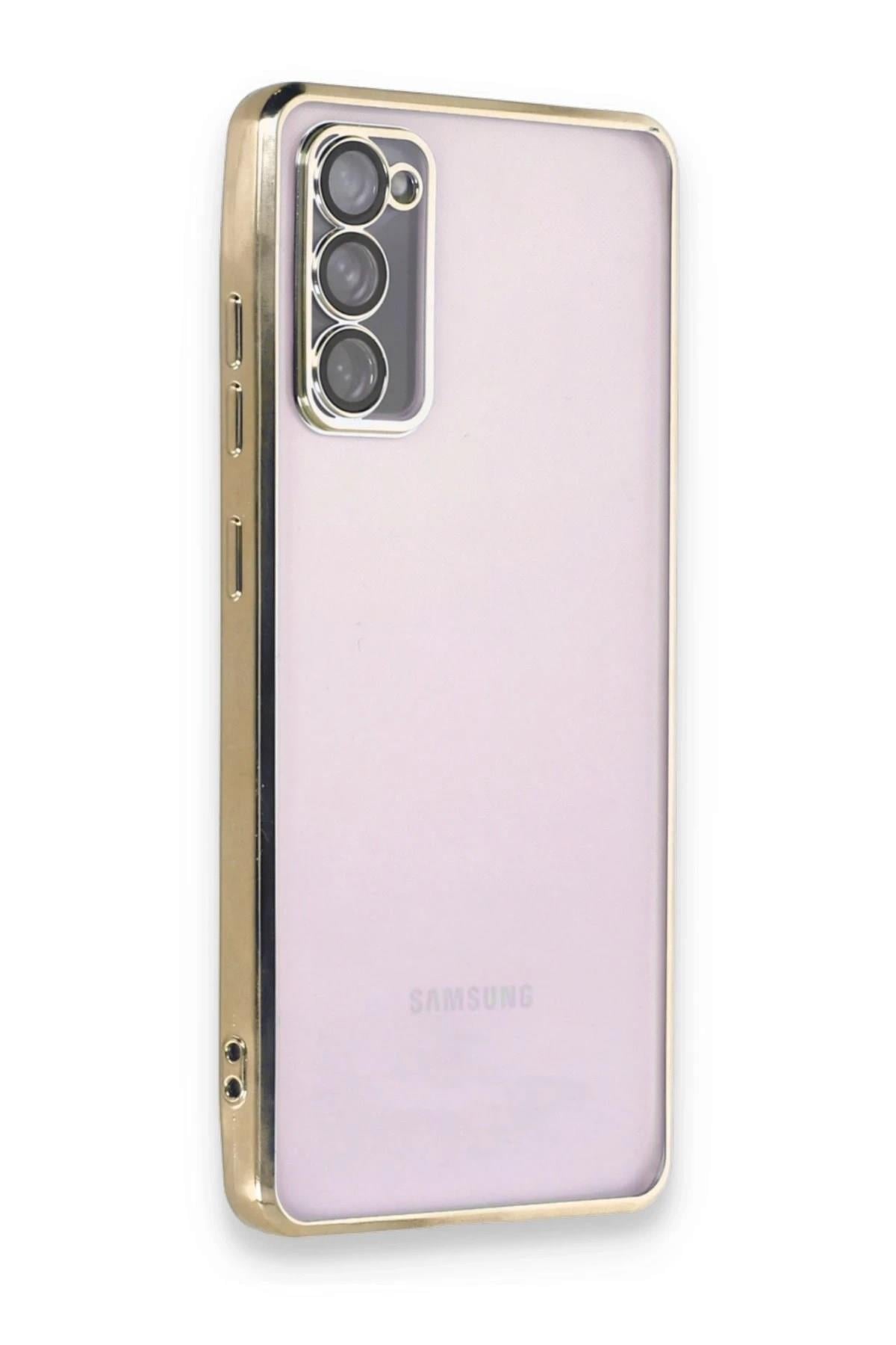 Mey İthalat®  Samsung Galaxy S20 FE Kılıf  Lensli Silikon - Gold