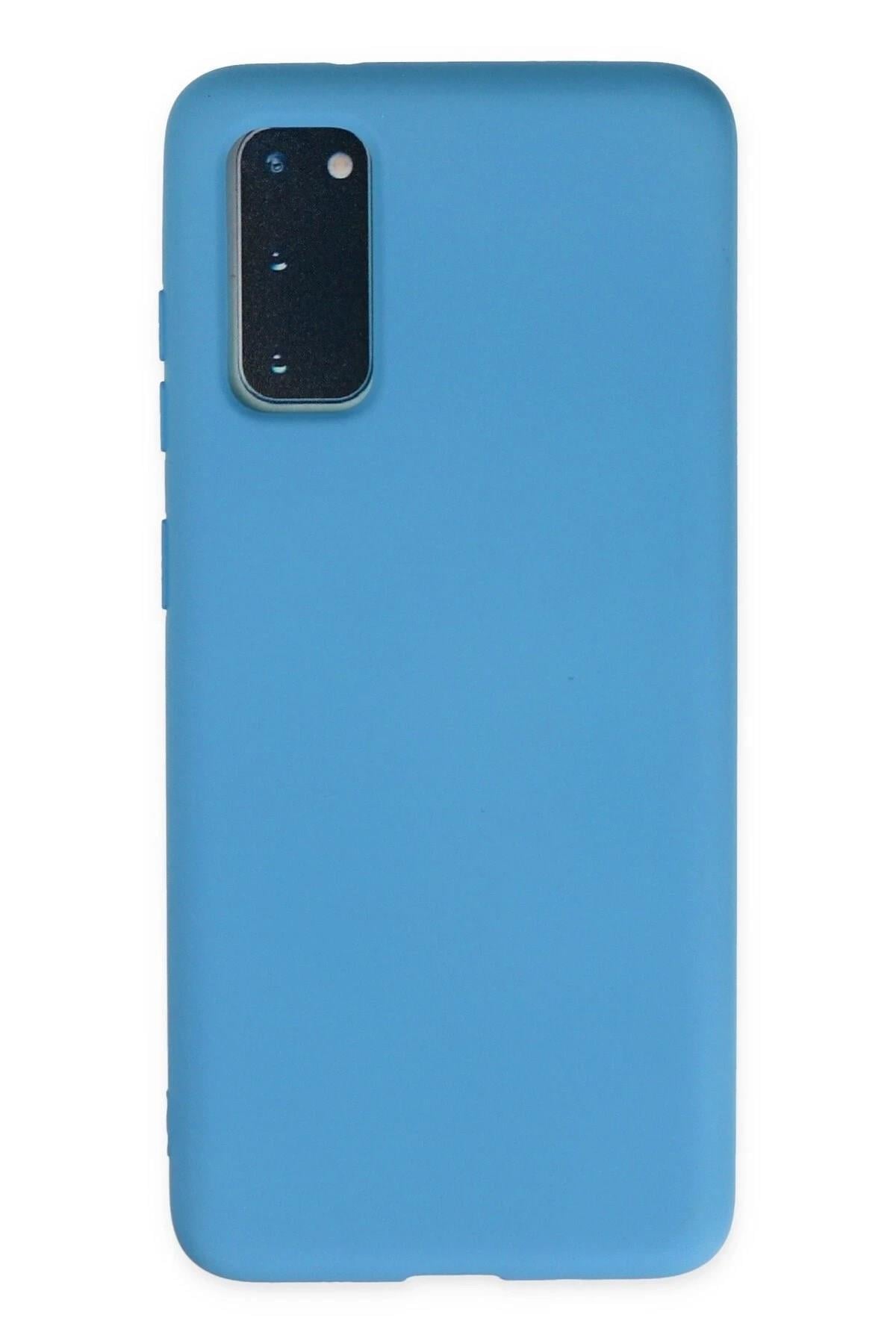 Mey İthalat®  Samsung Galaxy S20 Kılıf Nano içi Kadife Silikon - Mavi