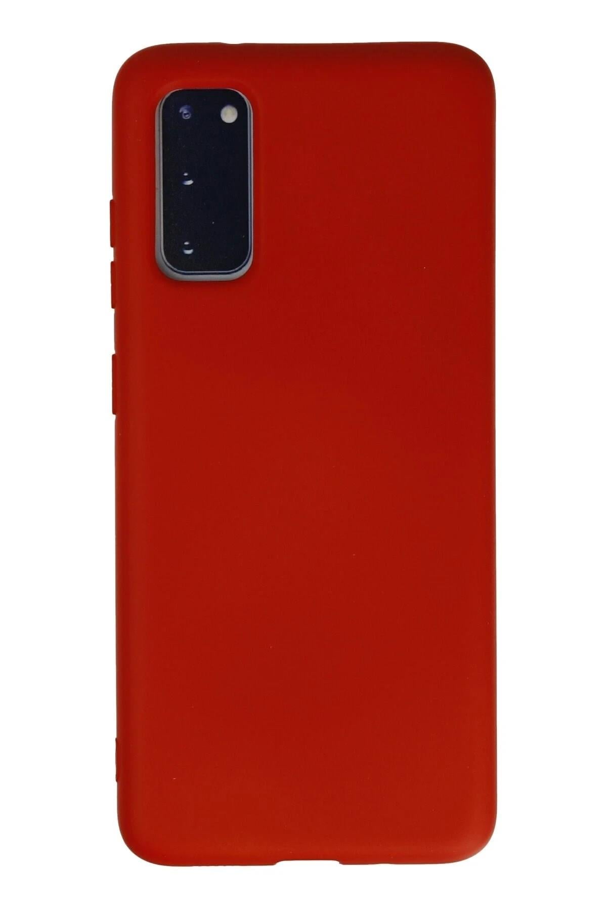 Mey İthalat®  Samsung Galaxy S20 Kılıf Nano içi Kadife Silikon - Kırmızı