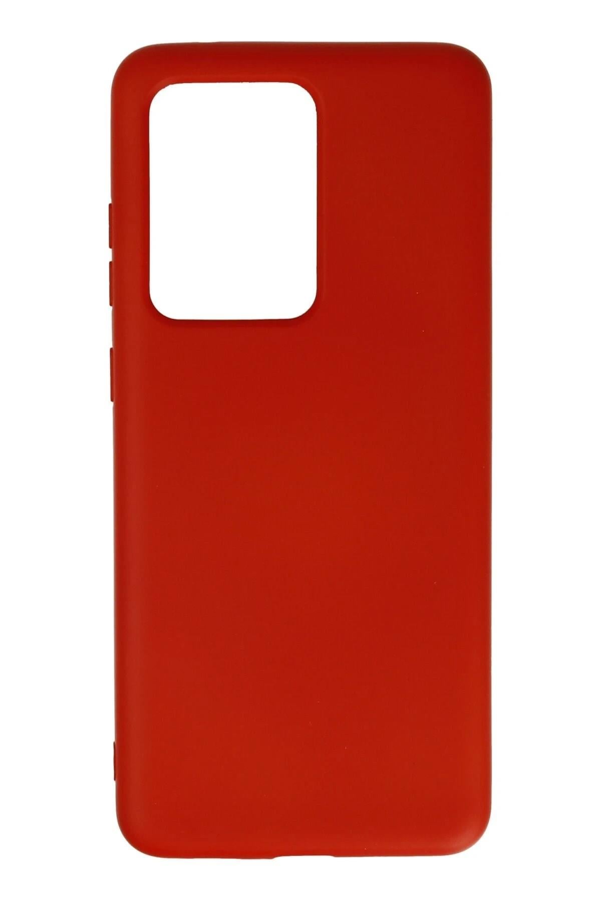 Mey İthalat®  Samsung Galaxy S20 Ultra Kılıf Nano içi Kadife Silikon - Kırmızı