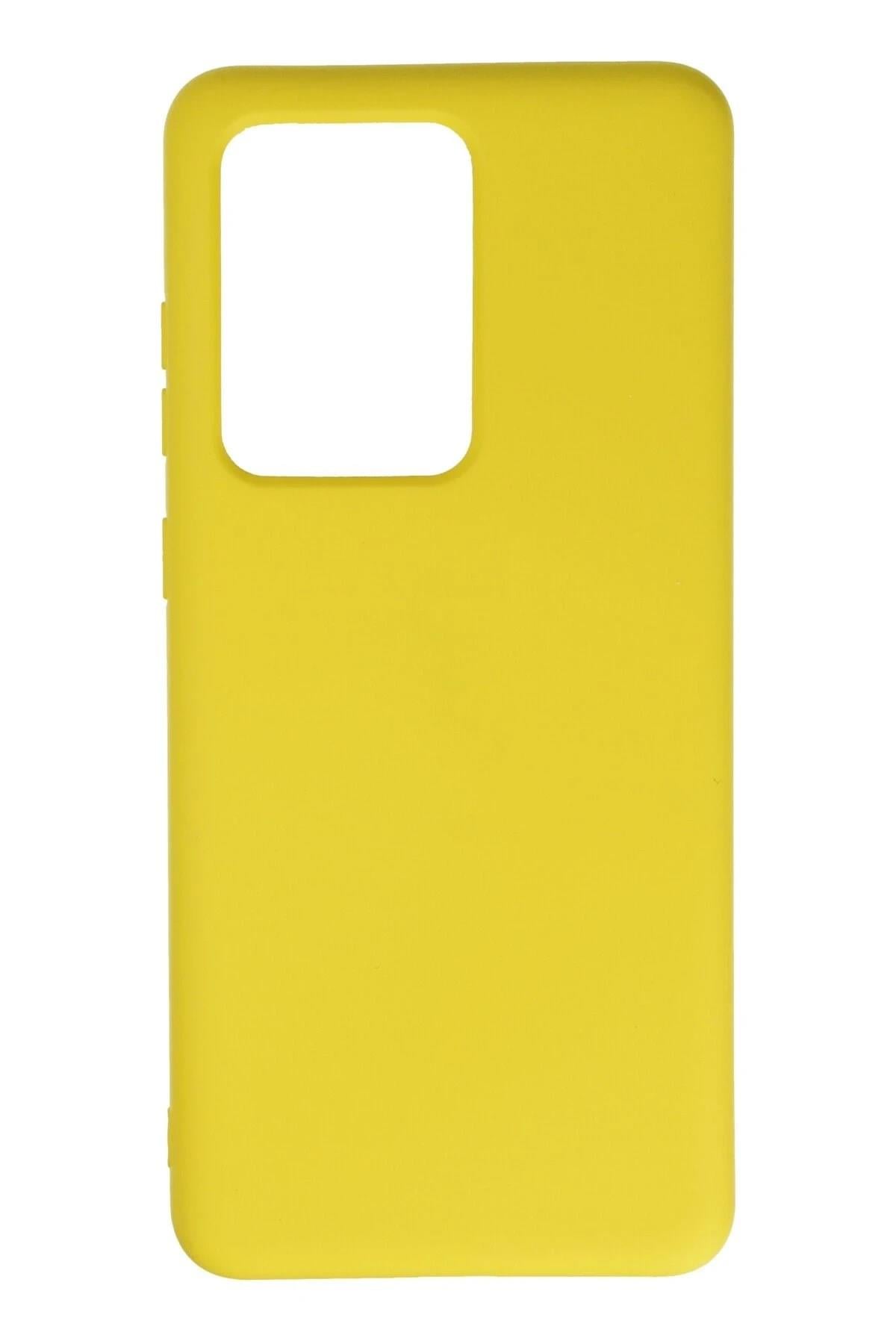 Mey İthalat®  Samsung Galaxy S20 Ultra Kılıf Nano içi Kadife Silikon - Sarı