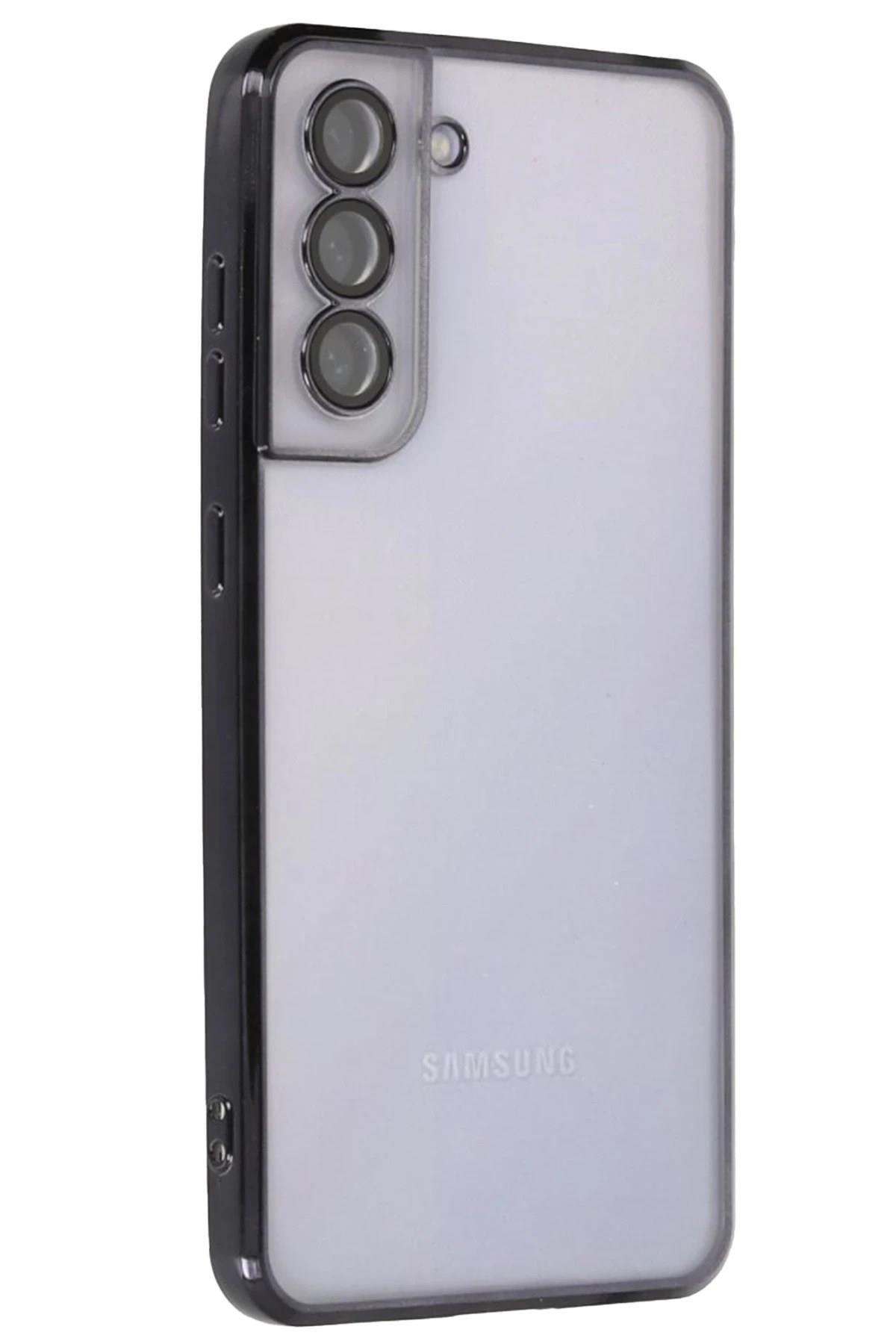 Mey İthalat®  Samsung Galaxy S21 FE Kılıf  Lensli Silikon - Siyah