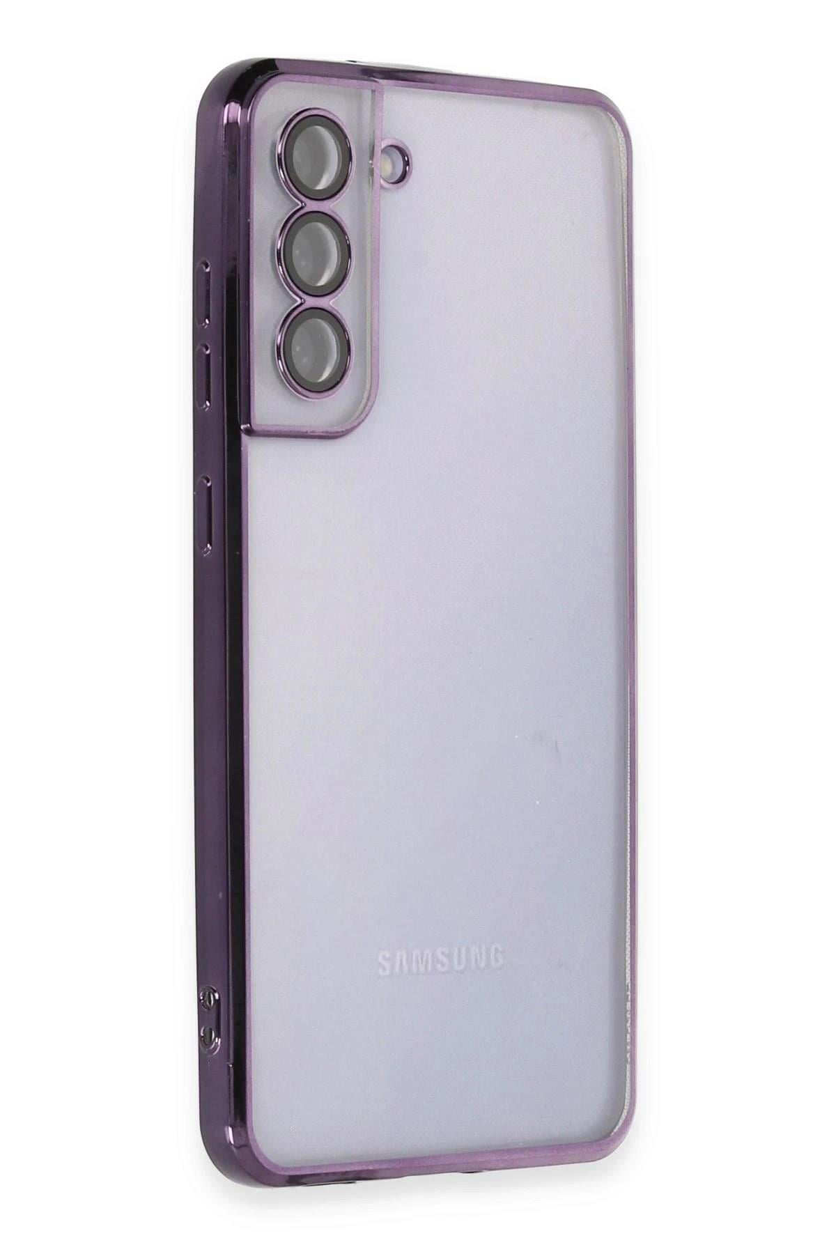 Mey İthalat®  Samsung Galaxy S21 FE Kılıf  Lensli Silikon - Mor