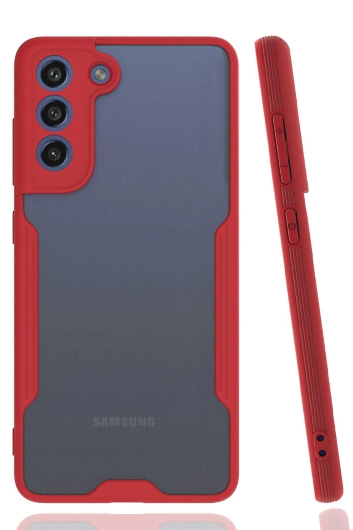 Mey İthalat®  Samsung Galaxy S21 FE Kılıf Platin Silikon - Kırmızı