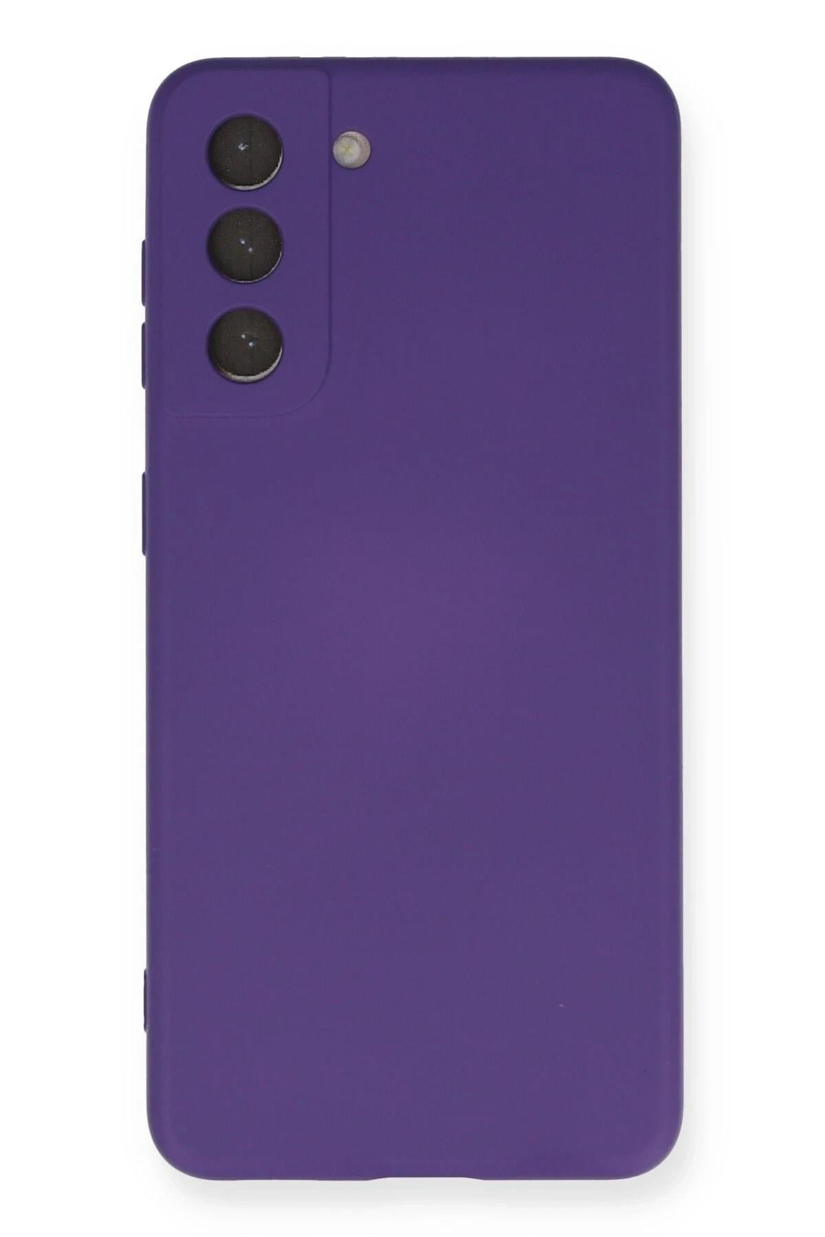 Mey İthalat®  Samsung Galaxy S21 Kılıf Nano içi Kadife Silikon - Mor