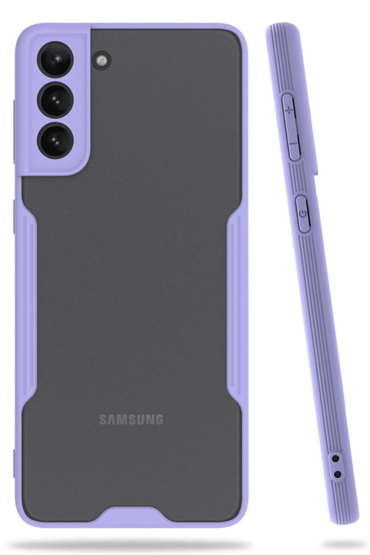 Mey İthalat®  Samsung Galaxy S21 Plus Kılıf Platin Silikon - Lila