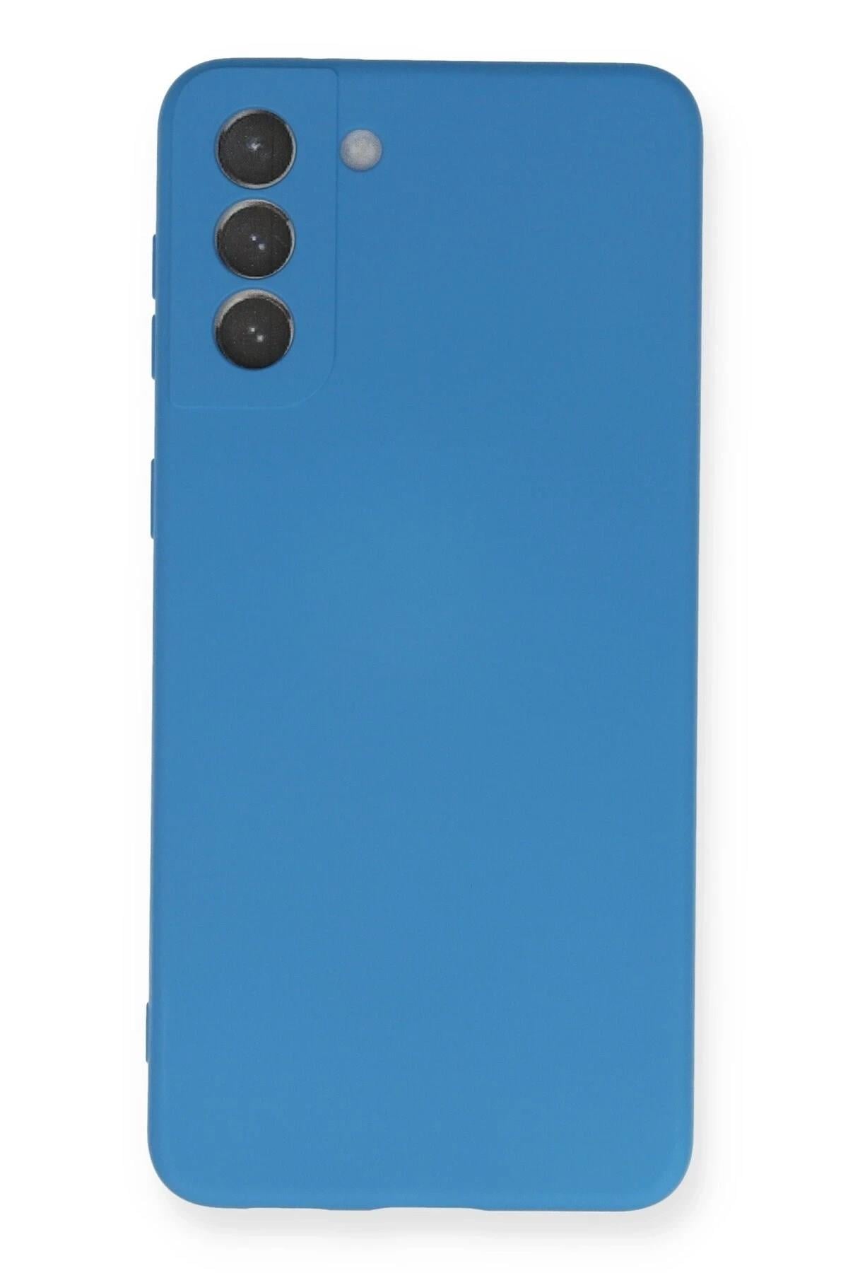 Mey İthalat®  Samsung Galaxy S21 Plus Kılıf Nano içi Kadife Silikon - Mavi