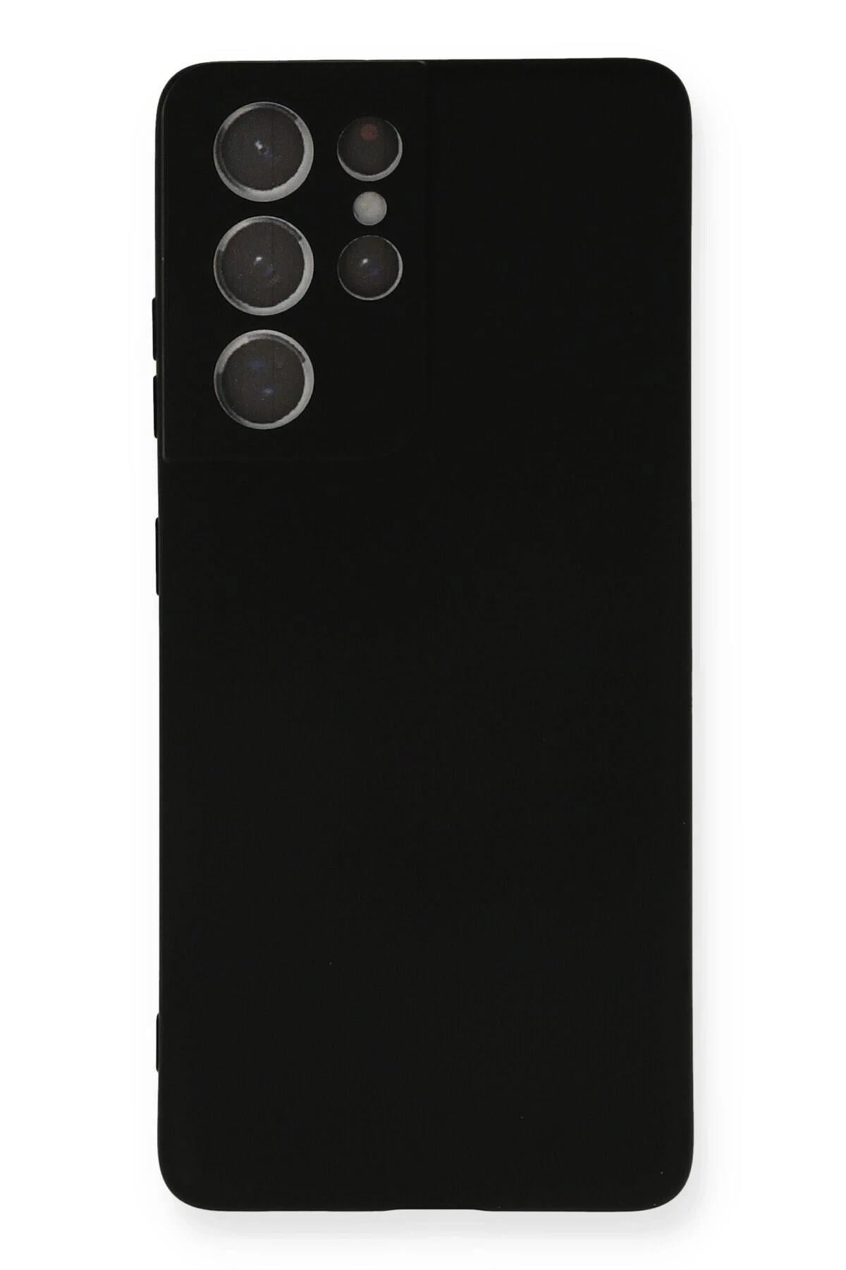 Mey İthalat®  Samsung Galaxy S21 Ultra Kılıf Nano içi Kadife Silikon - Siyah