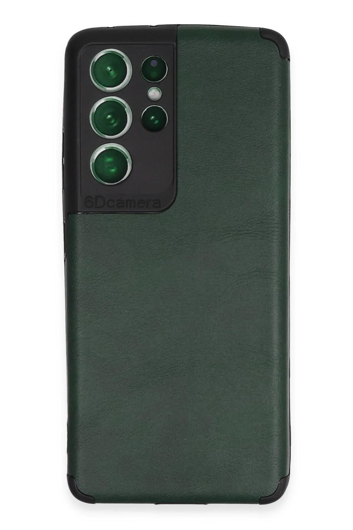 Mey İthalat®  Samsung Galaxy S21 Ultra Kılıf Loop Deri Silikon - Yeşil