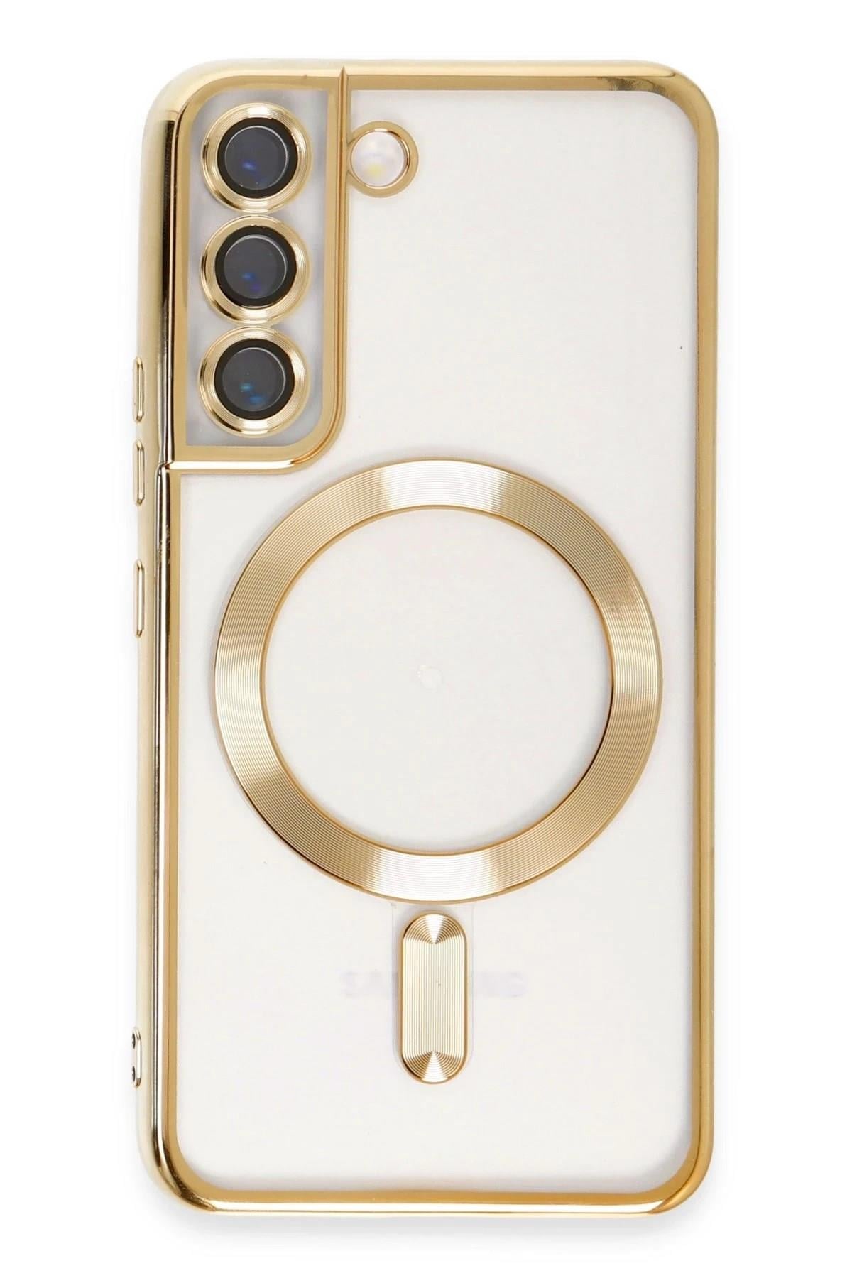 Mey İthalat®  Samsung Galaxy S22 Kılıf Kross Magneticsafe Kapak - Gold