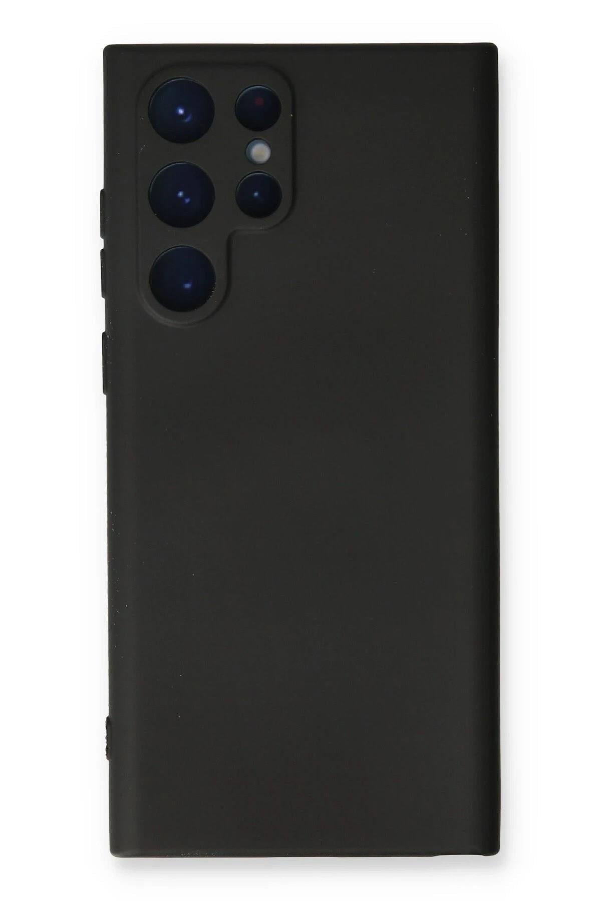 Mey İthalat®  Samsung Galaxy S22 Ultra Kılıf Nano içi Kadife Silikon - Siyah