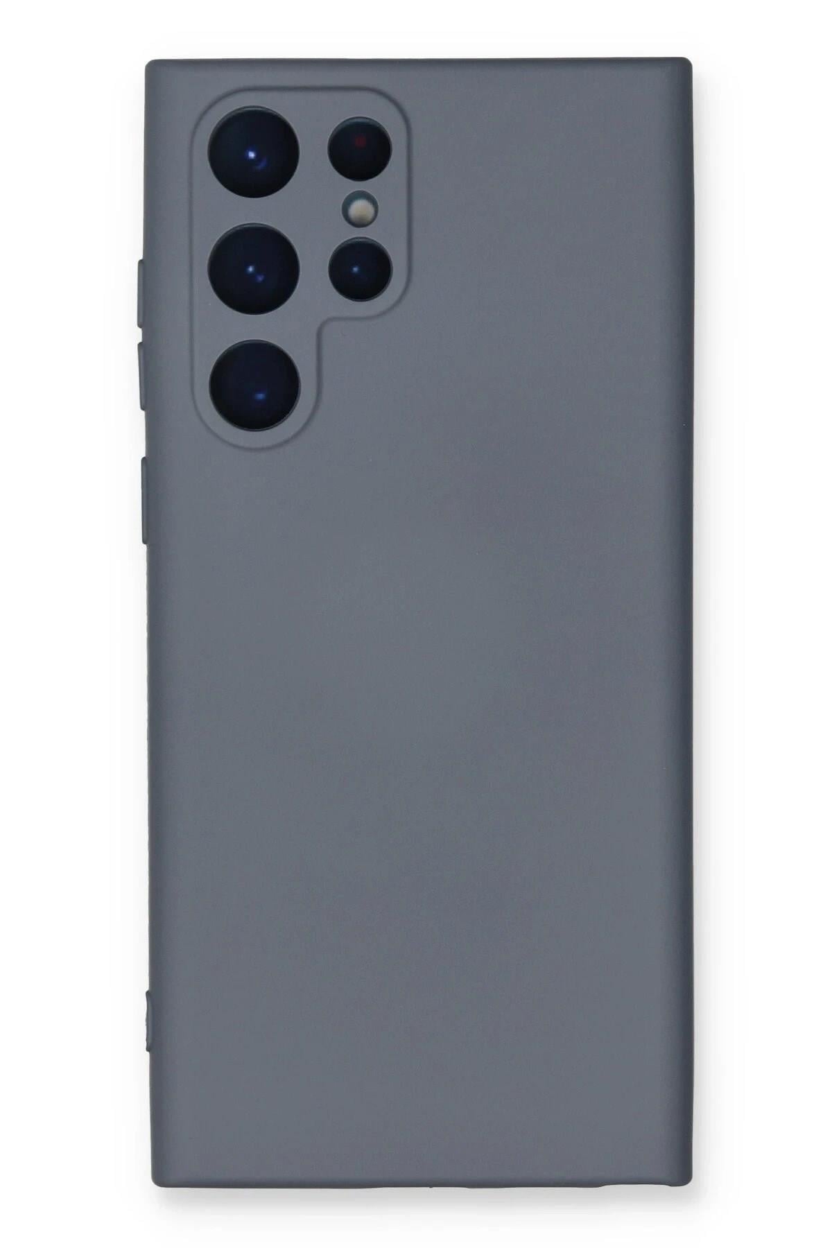 Mey İthalat®  Samsung Galaxy S22 Ultra Kılıf Nano içi Kadife Silikon - Gri