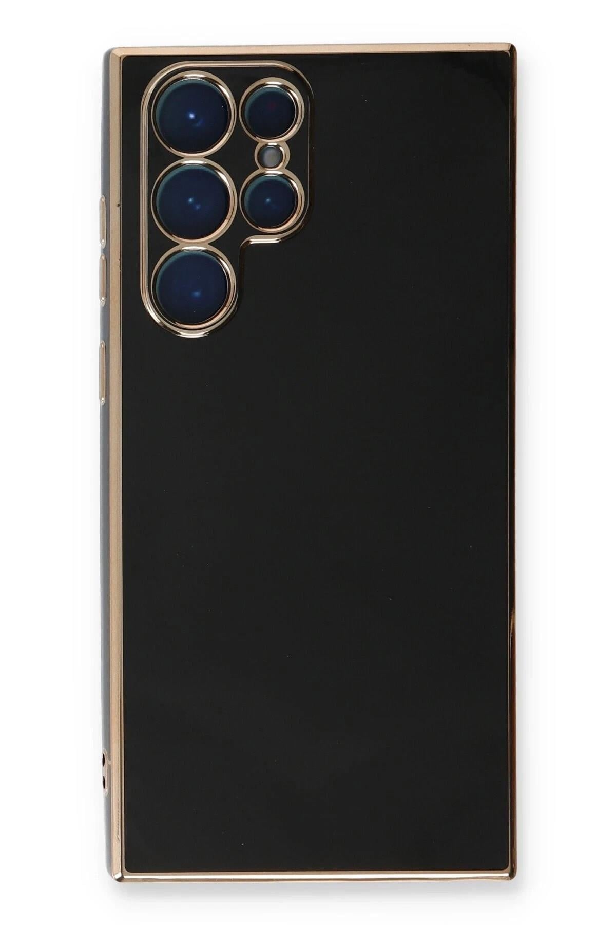Mey İthalat®  Samsung Galaxy S22 Ultra Kılıf Volet Silikon - Siyah