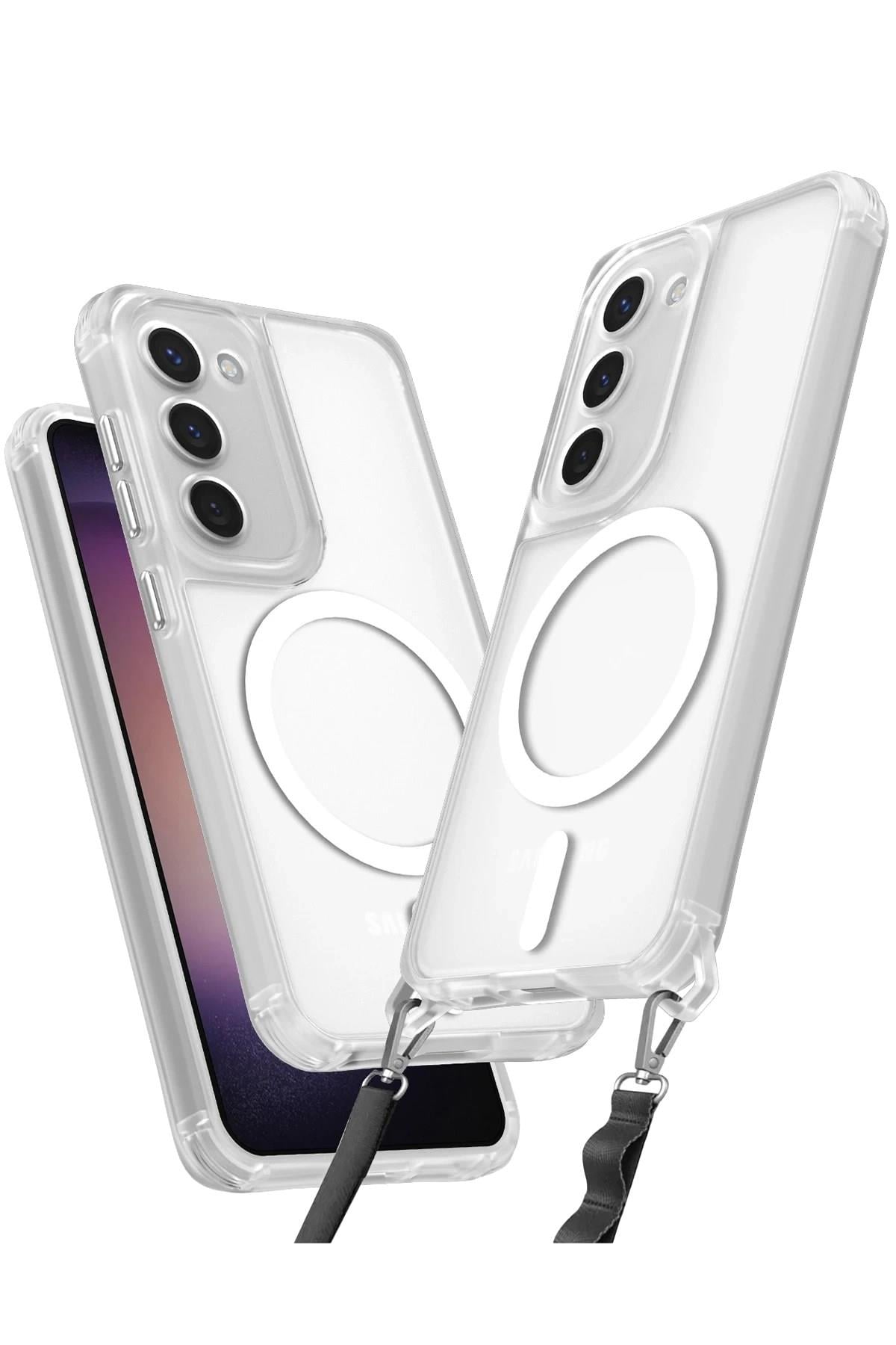 Mey İthalat®  Samsung Galaxy S23 Plus Kılıf Enka Magsafe Silikon Kılıf - Şeffaf