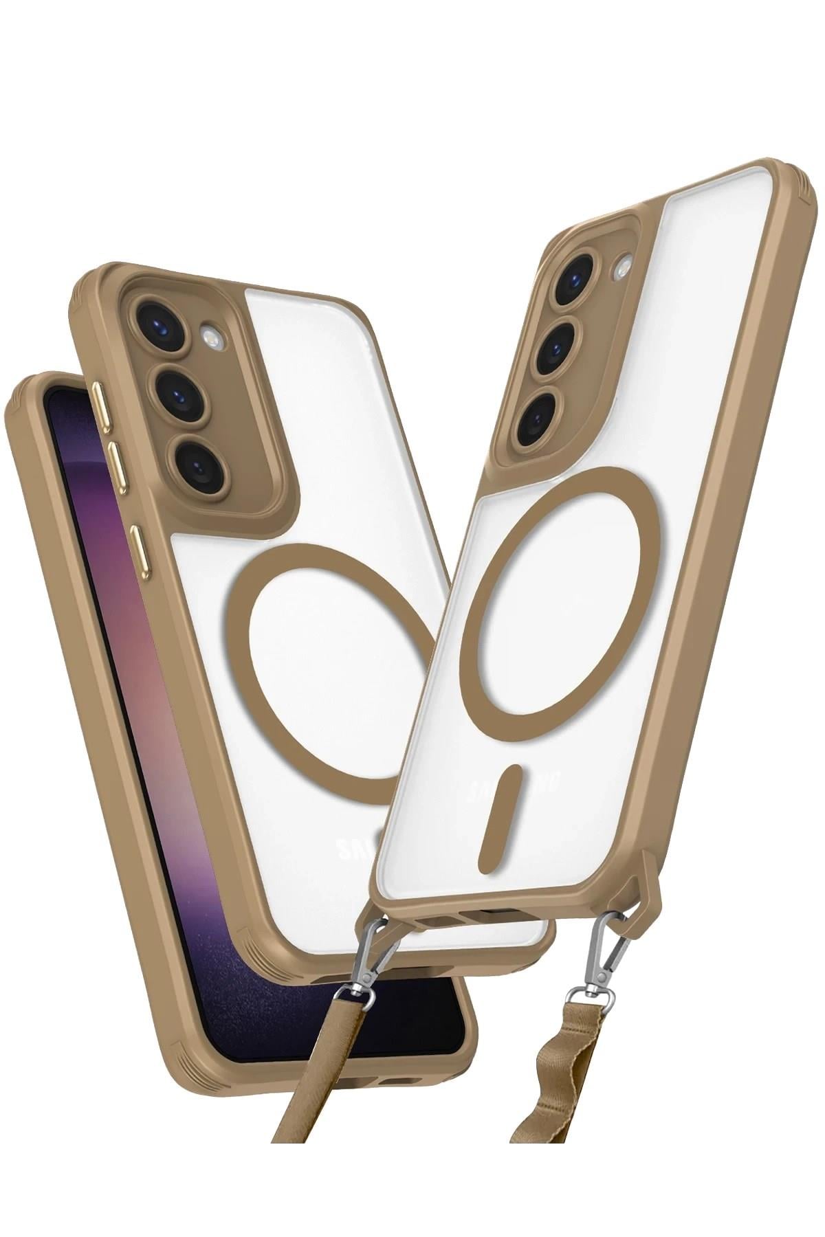 Mey İthalat®  Samsung Galaxy S23 Plus Kılıf Enka Magsafe Silikon Kılıf - Desert