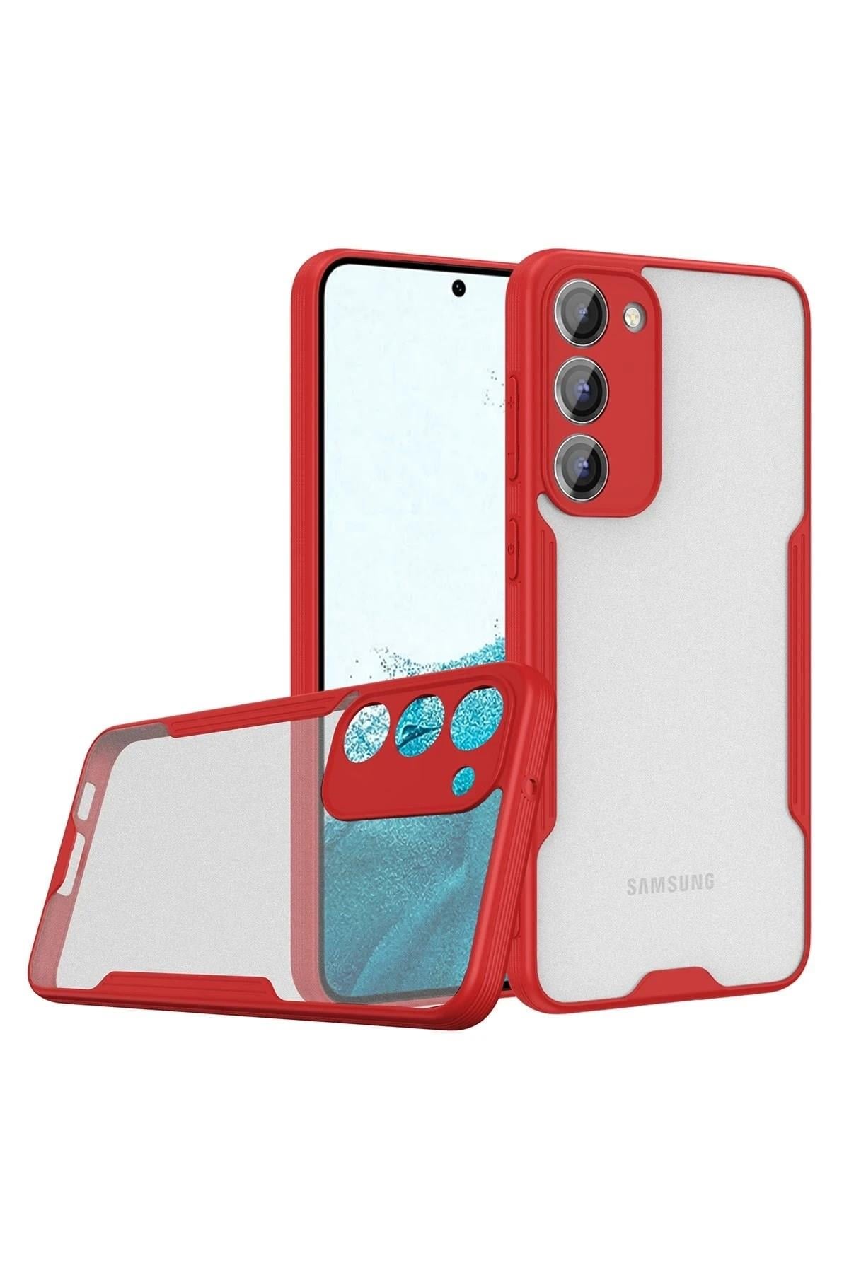 Mey İthalat®  Samsung Galaxy S23 Plus Kılıf Platin Silikon - Kırmızı