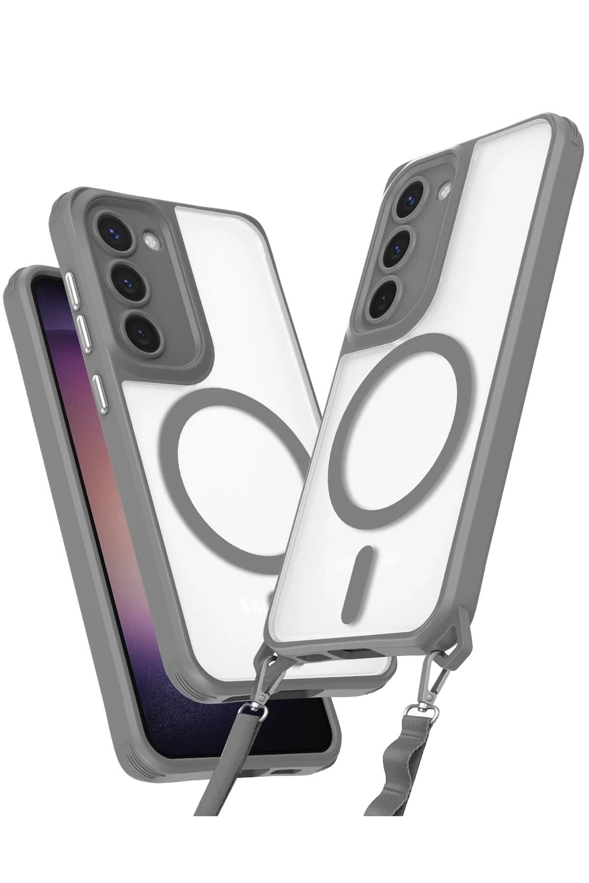 Mey İthalat®  Samsung Galaxy S23 Plus Kılıf Enka Magsafe Silikon Kılıf - Titan Gri