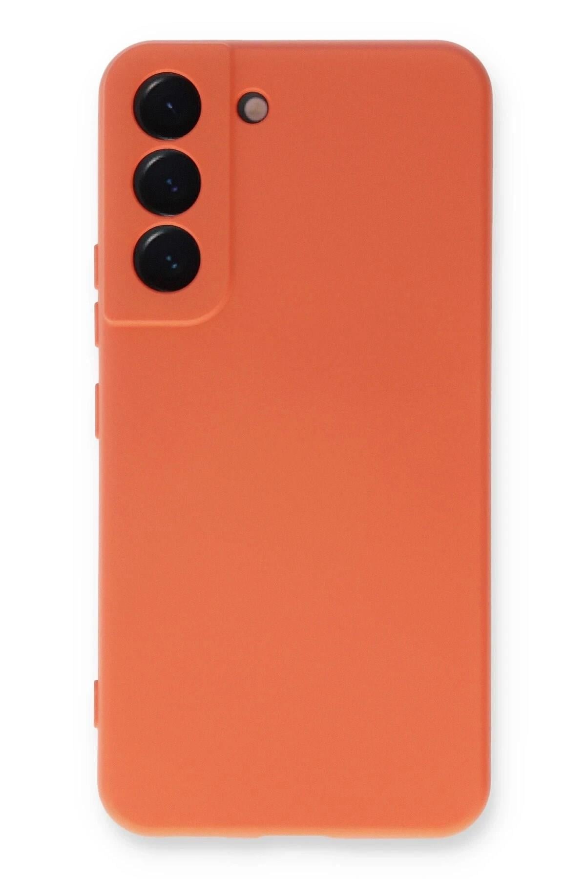 Mey İthalat®  Samsung Galaxy S23 Plus Kılıf Nano içi Kadife Silikon - Turuncu