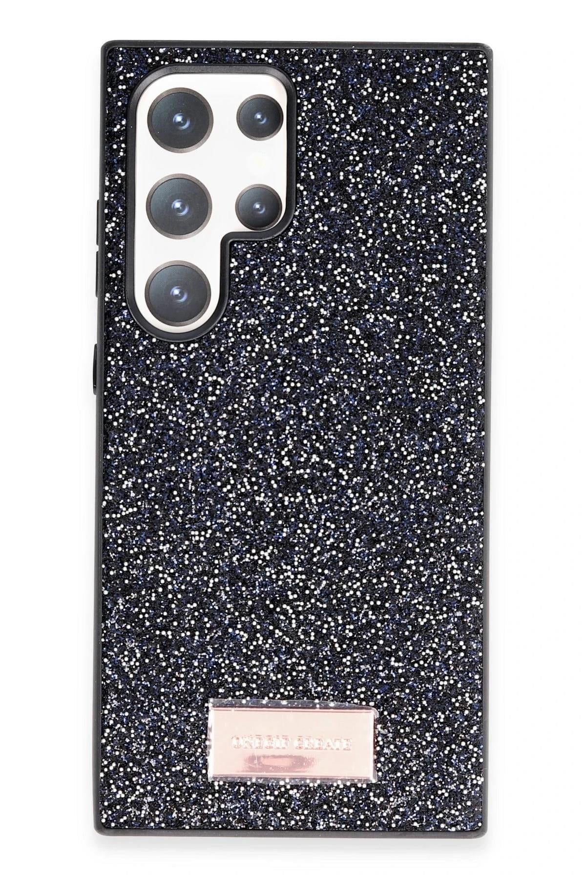 Mey İthalat®  Samsung Galaxy S23 Ultra Bright Simli Kapak - Siyah