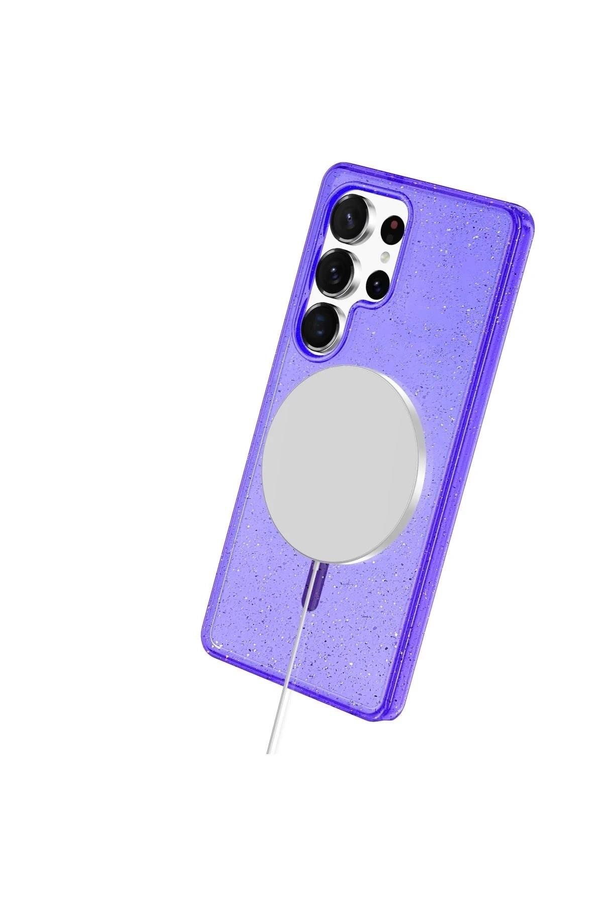 Mey İthalat®  Samsung Galaxy S23 Ultra Kılıf Star Magsafe Kapak - Turuncu