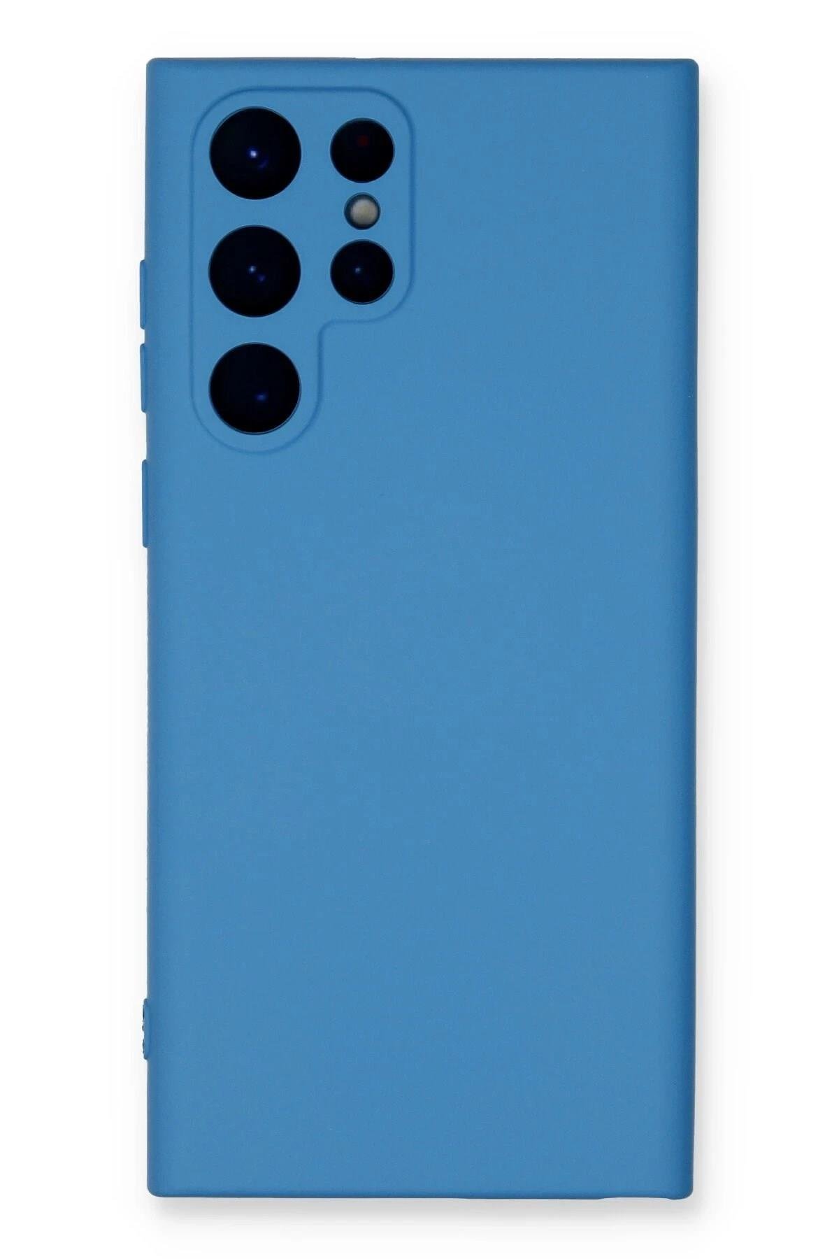 Mey İthalat®  Samsung Galaxy S23 Ultra Kılıf Nano içi Kadife Silikon - Mavi