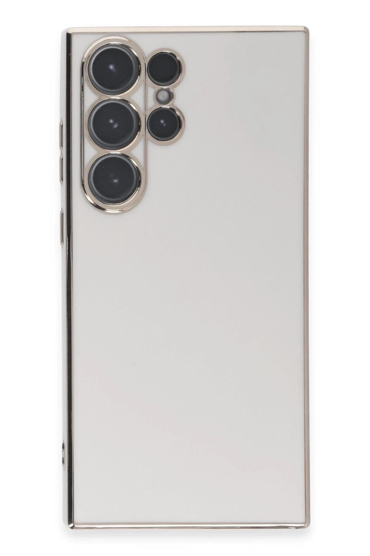 Mey İthalat®  Samsung Galaxy S23 Ultra Kılıf Volet Silikon - Beyaz