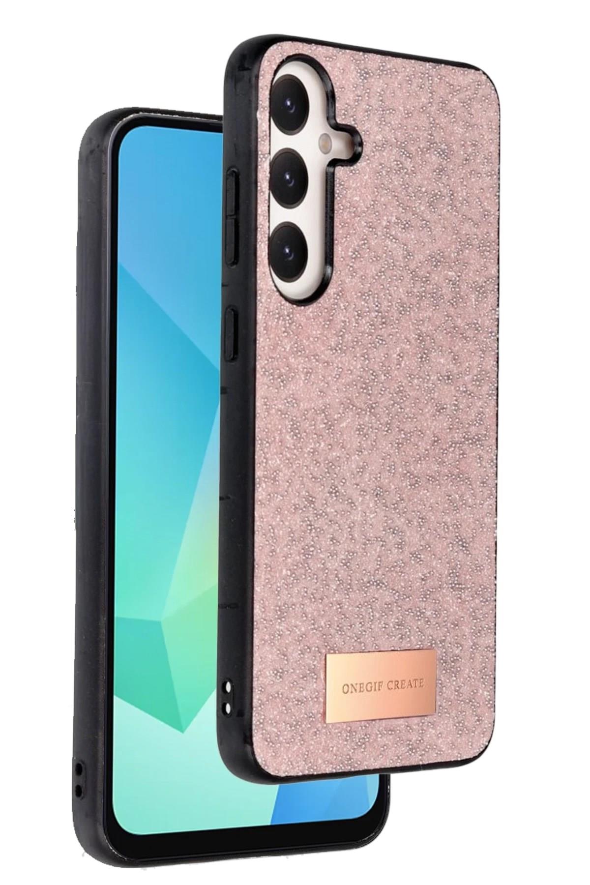 Mey İthalat®  Samsung Galaxy S24 FE Bright Simli Kapak - Pembe