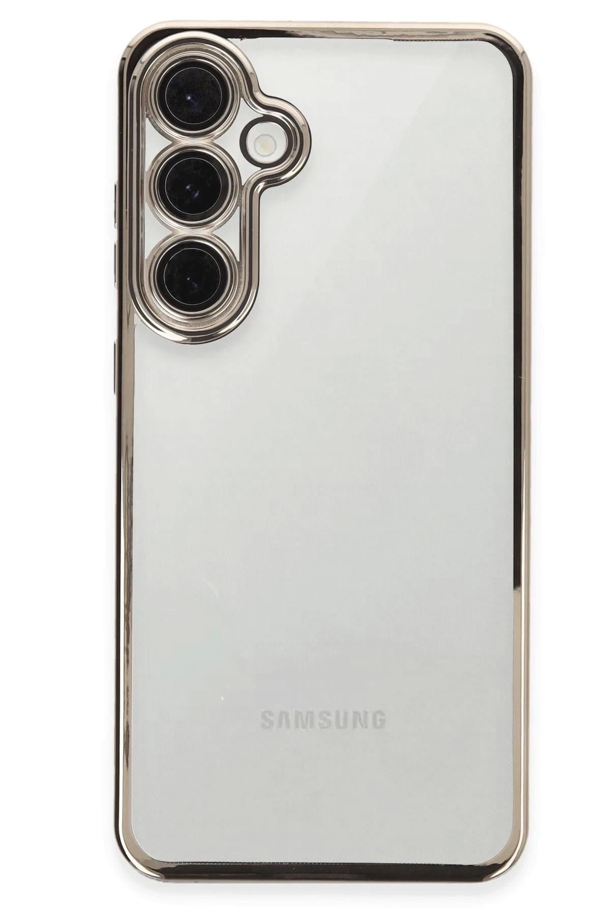 Mey İthalat®  Samsung Galaxy S24 FE Kılıf  Lensli Silikon - Titanyum Gri