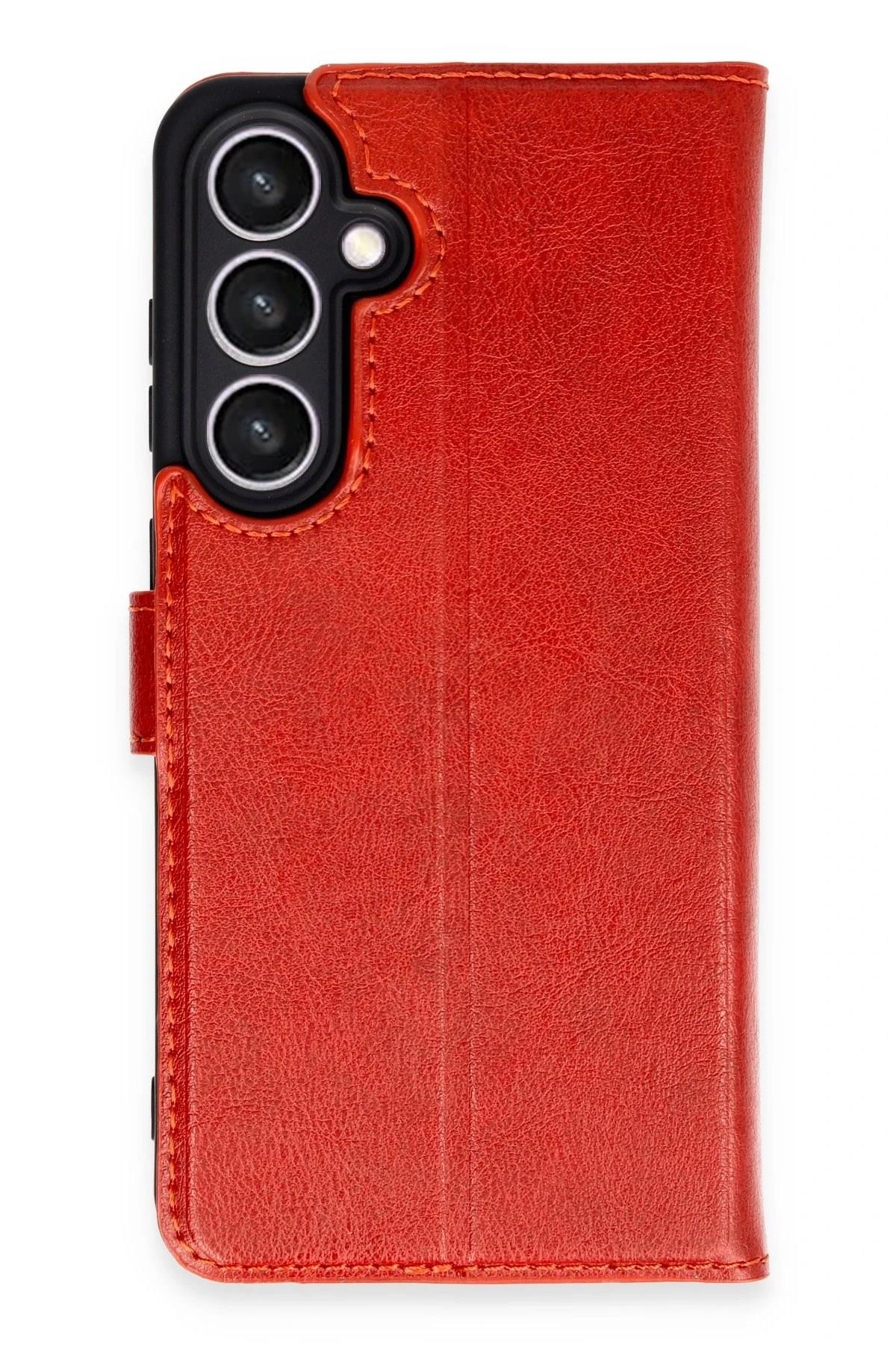Mey İthalat®  Samsung Galaxy S24 FE Kılıf Trend S Plus Kapaklı Kılıf - Kırmızı
