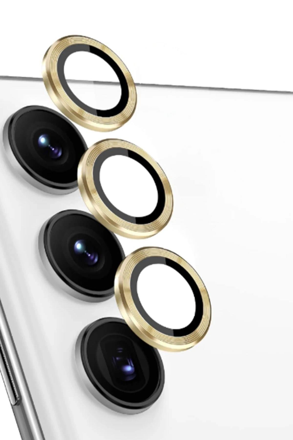 Mey İthalat®  Samsung Galaxy S24 FE Raze Metal Kamera Lens - Sarı