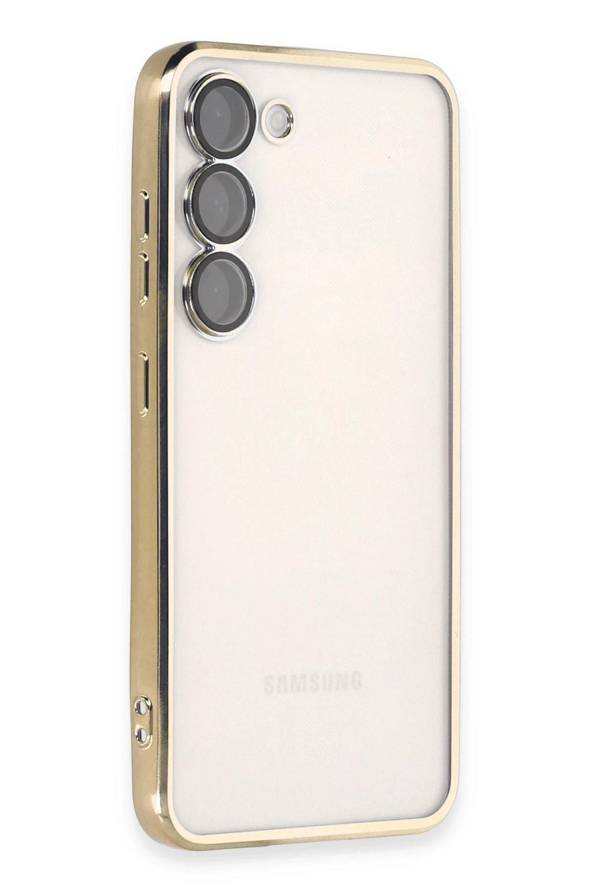 Mey İthalat®  Samsung Galaxy S24 Kılıf  Lensli Silikon - Gold