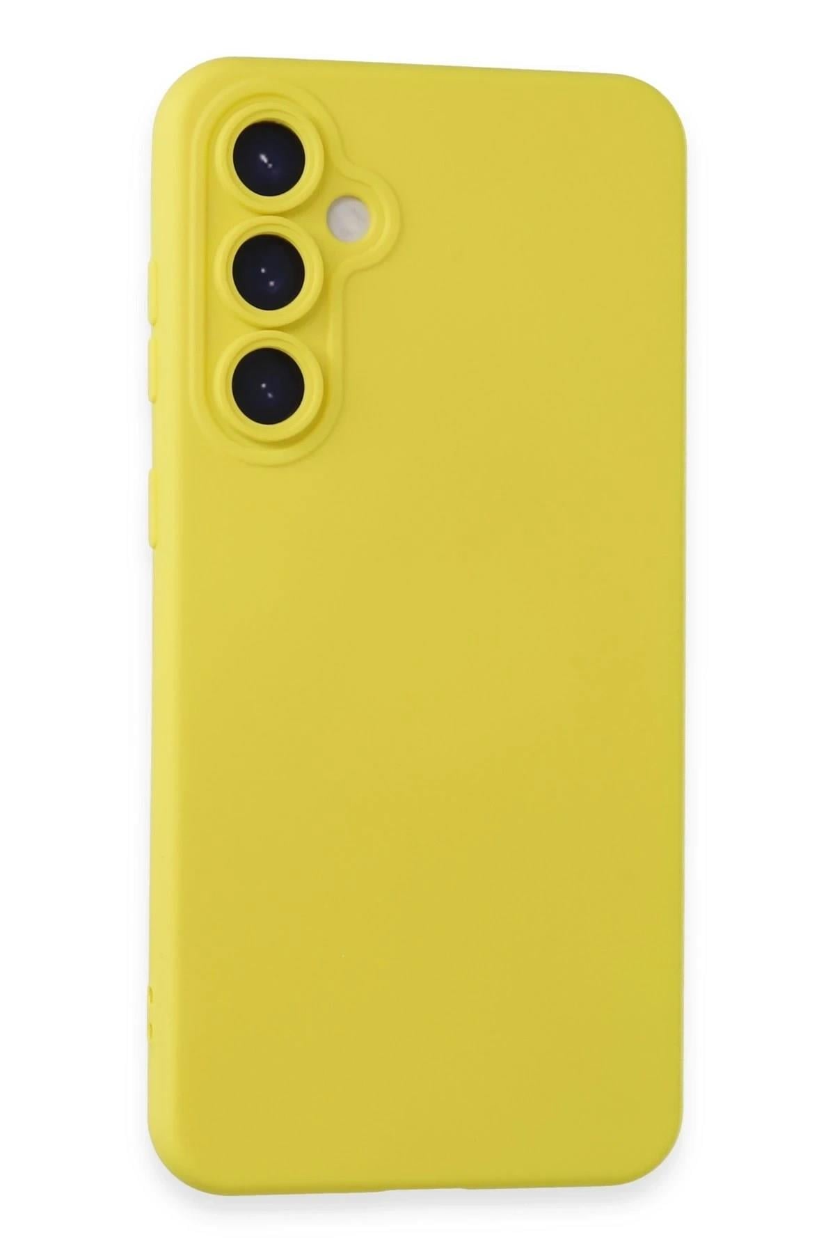 Mey İthalat®  Samsung Galaxy S24 Kılıf Nano içi Kadife Silikon - Sarı