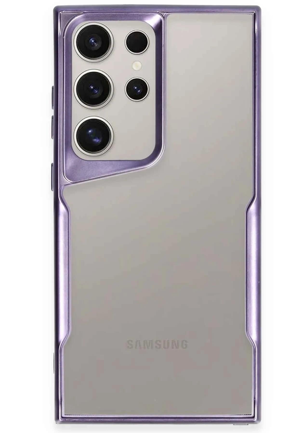 Mey İthalat®  Samsung Galaxy S24 Ultra Kılıf Boyi Silikon Kapak - Derin Mor