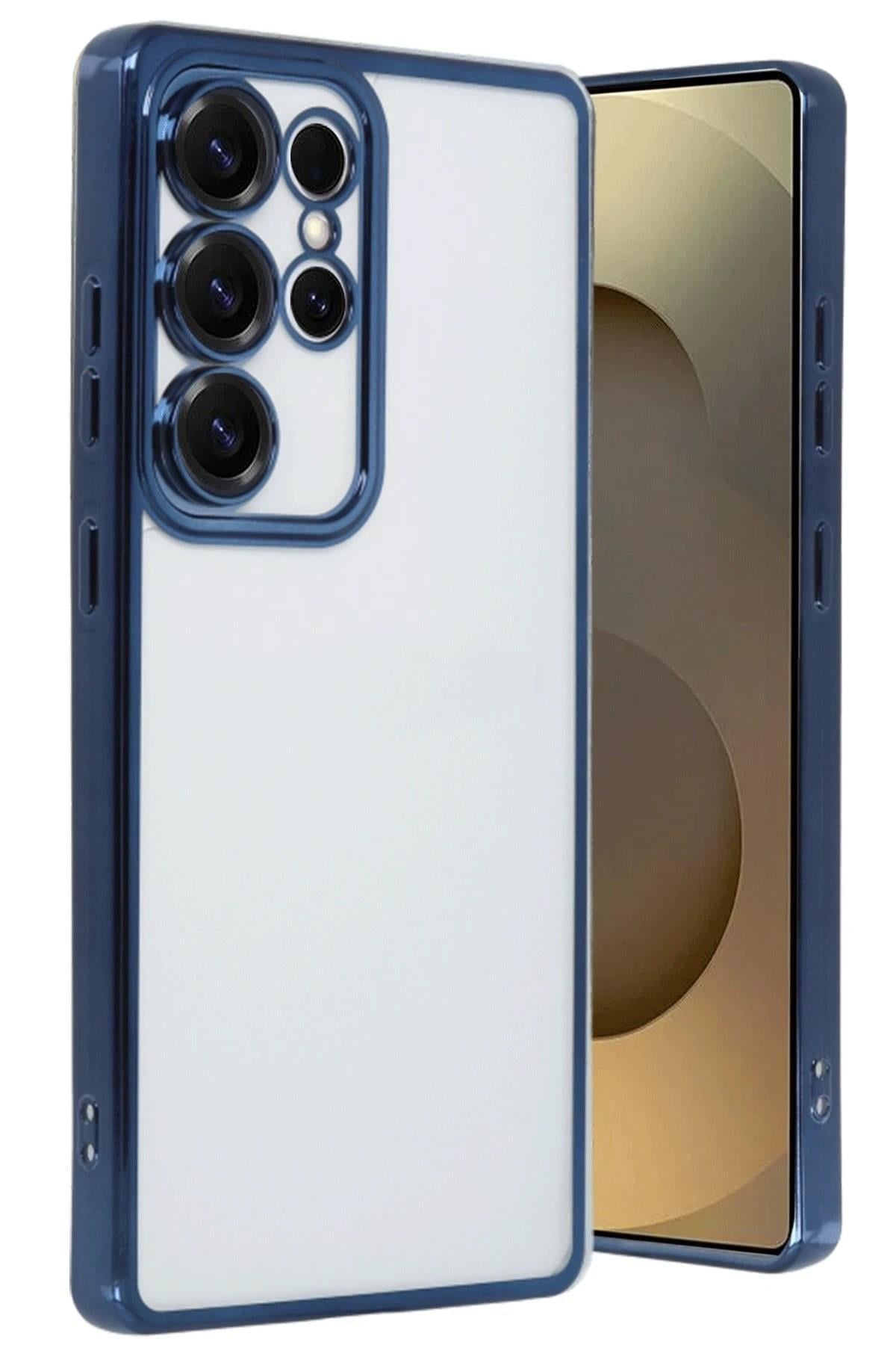 Mey İthalat®  Samsung Galaxy S24 Ultra Kılıf  Lensli Silikon - Lacivert
