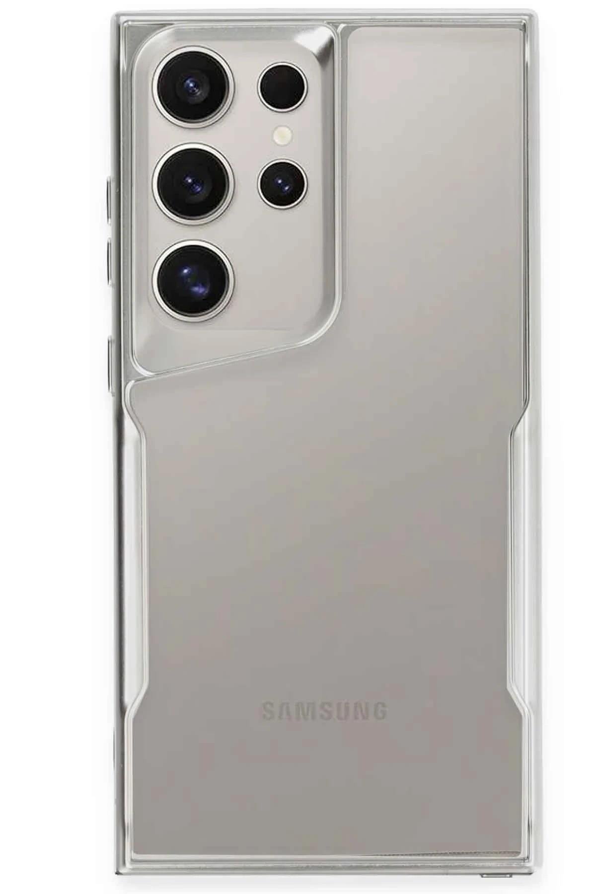 Mey İthalat®  Samsung Galaxy S24 Ultra Kılıf Boyi Silikon Kapak - Gümüş