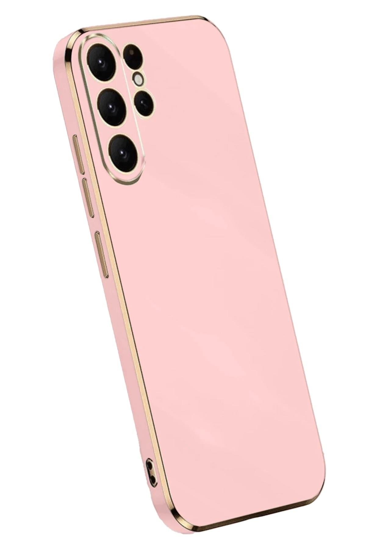Mey İthalat®  Samsung Galaxy S24 Ultra Kılıf Volet Silikon - Pembe