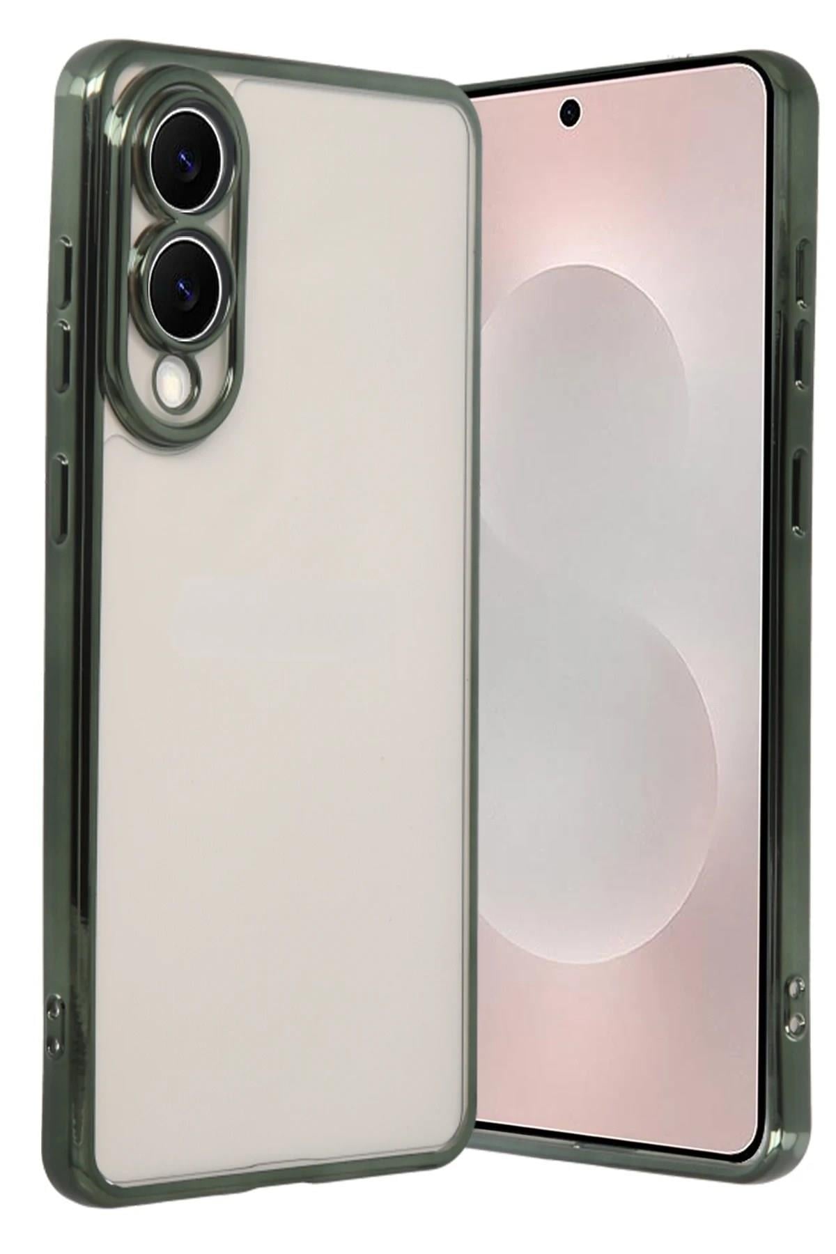 Mey İthalat®  Samsung Galaxy S25 Edge  Lensli Silikon - Yeşil