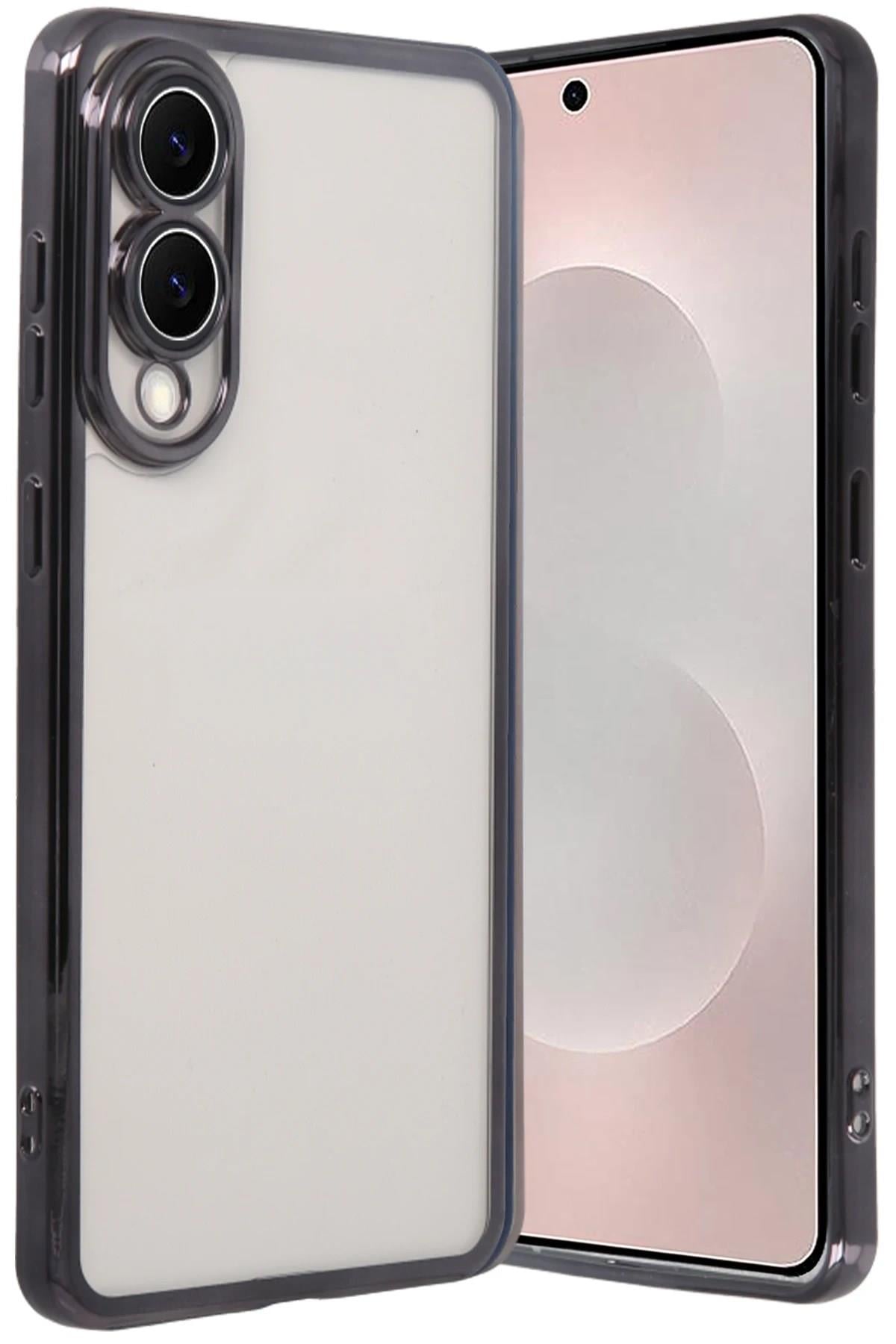 Mey İthalat®  Samsung Galaxy S25 Edge  Lensli Silikon - Siyah