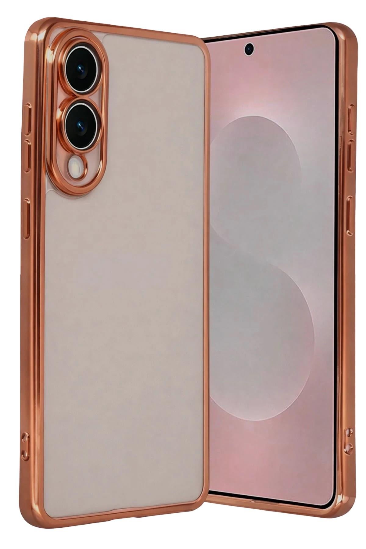 Mey İthalat®  Samsung Galaxy S25 Edge  Lensli Silikon - Çöl Titanyum