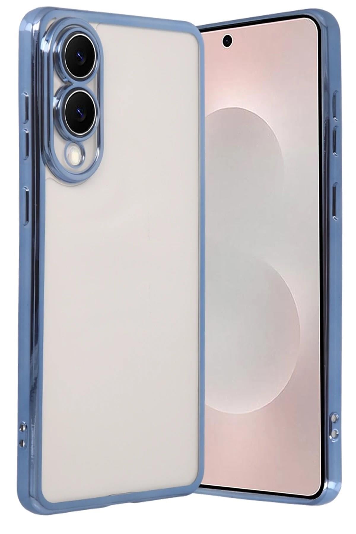 Mey İthalat®  Samsung Galaxy S25 Edge  Lensli Silikon - Açık Mavi
