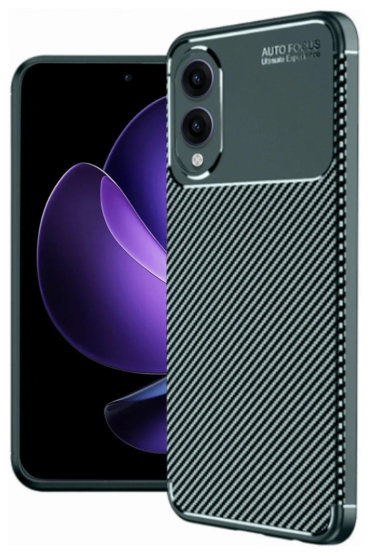 Mey İthalat®  Samsung Galaxy S25 Edge Kılıf Auto Focus Karbon Kapak - Koyu Yeşil