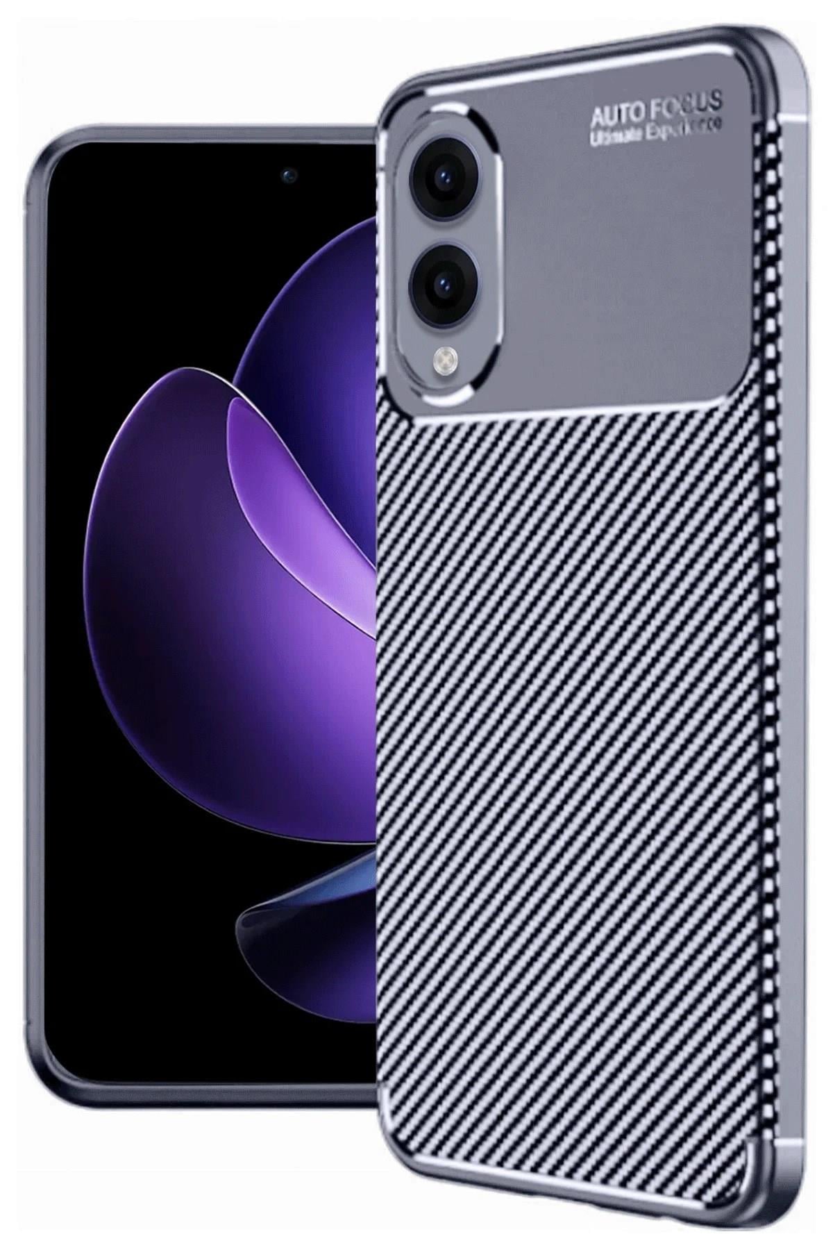 Mey İthalat®  Samsung Galaxy S25 Edge Kılıf Auto Focus Karbon Kapak - Lacivert